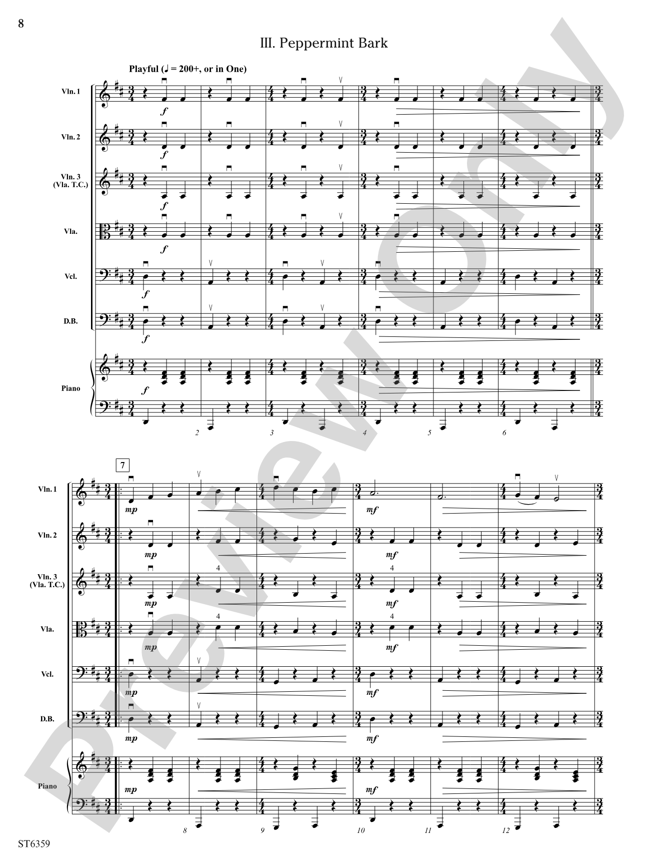 Sweet Petite Winter Suite: String Orchestra Conductor Score & Parts