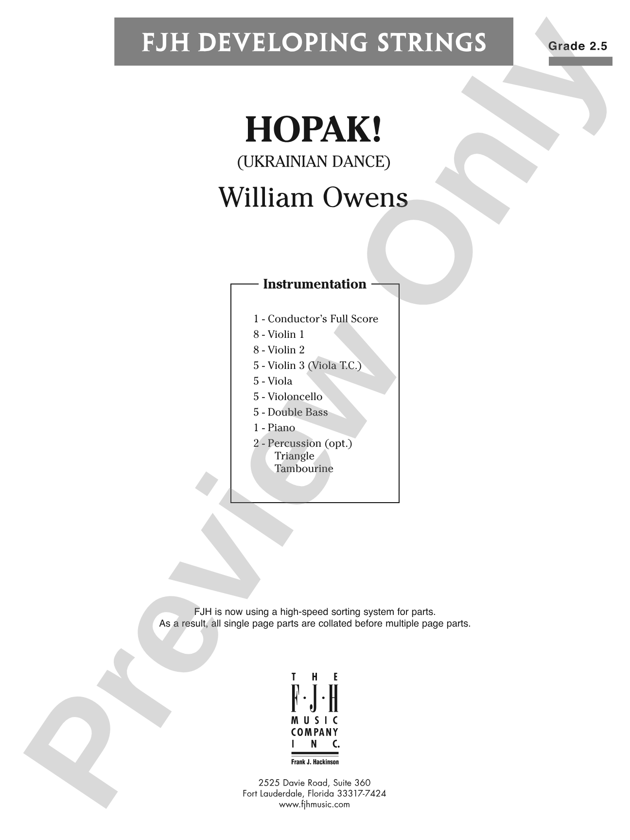 Hopak!: String Orchestra Conductor Score & Parts