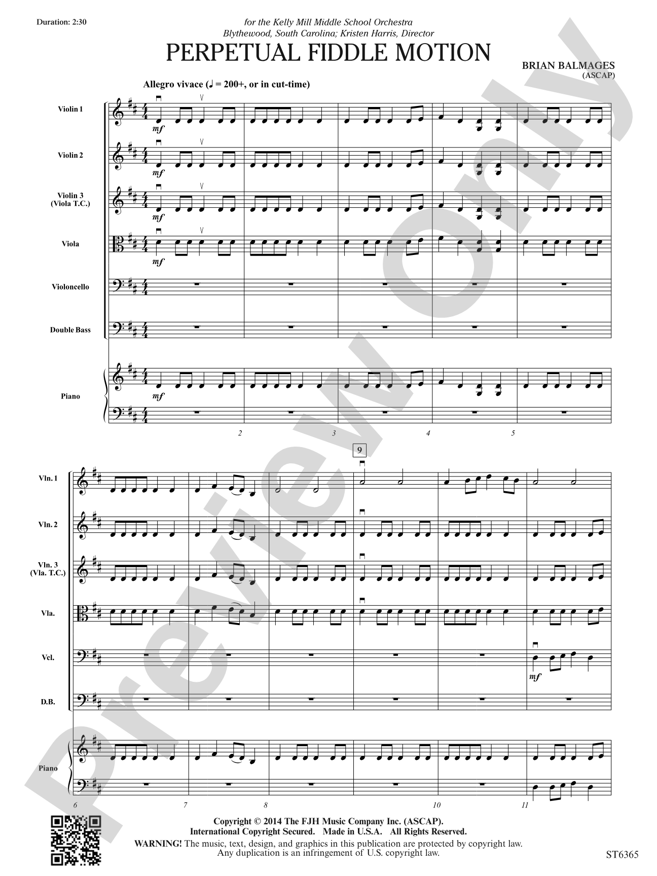 Perpetual Fiddle Motion: String Orchestra Conductor Score & Parts