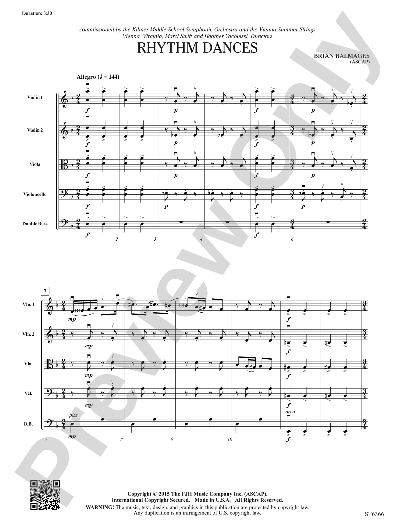 Rhythm Dances: String Orchestra Conductor Score & Parts