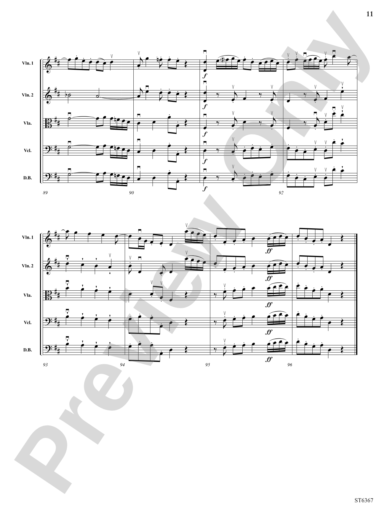 Presto in D Major: String Orchestra Conductor Score & Parts