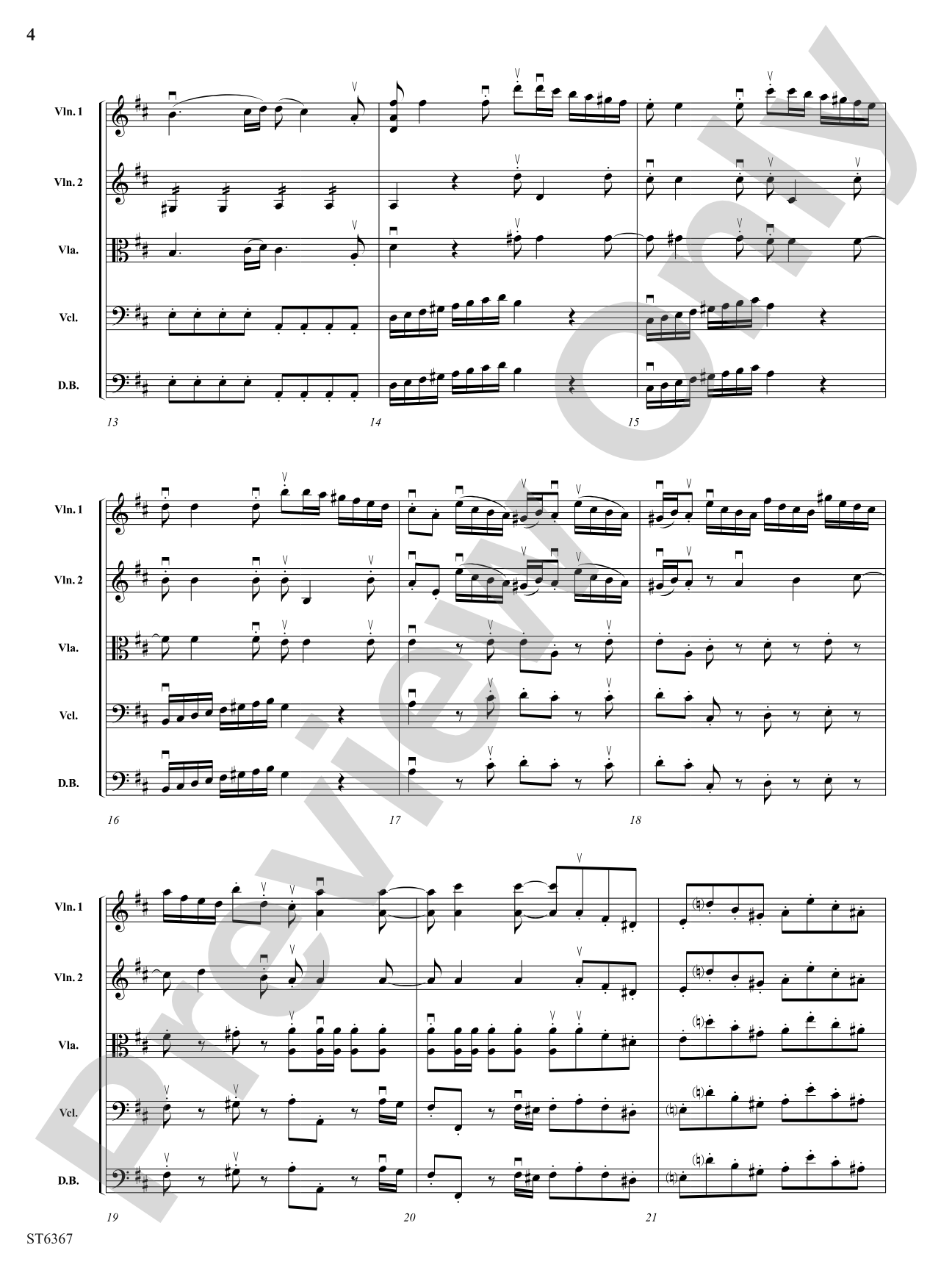 Presto in D Major: String Orchestra Conductor Score & Parts