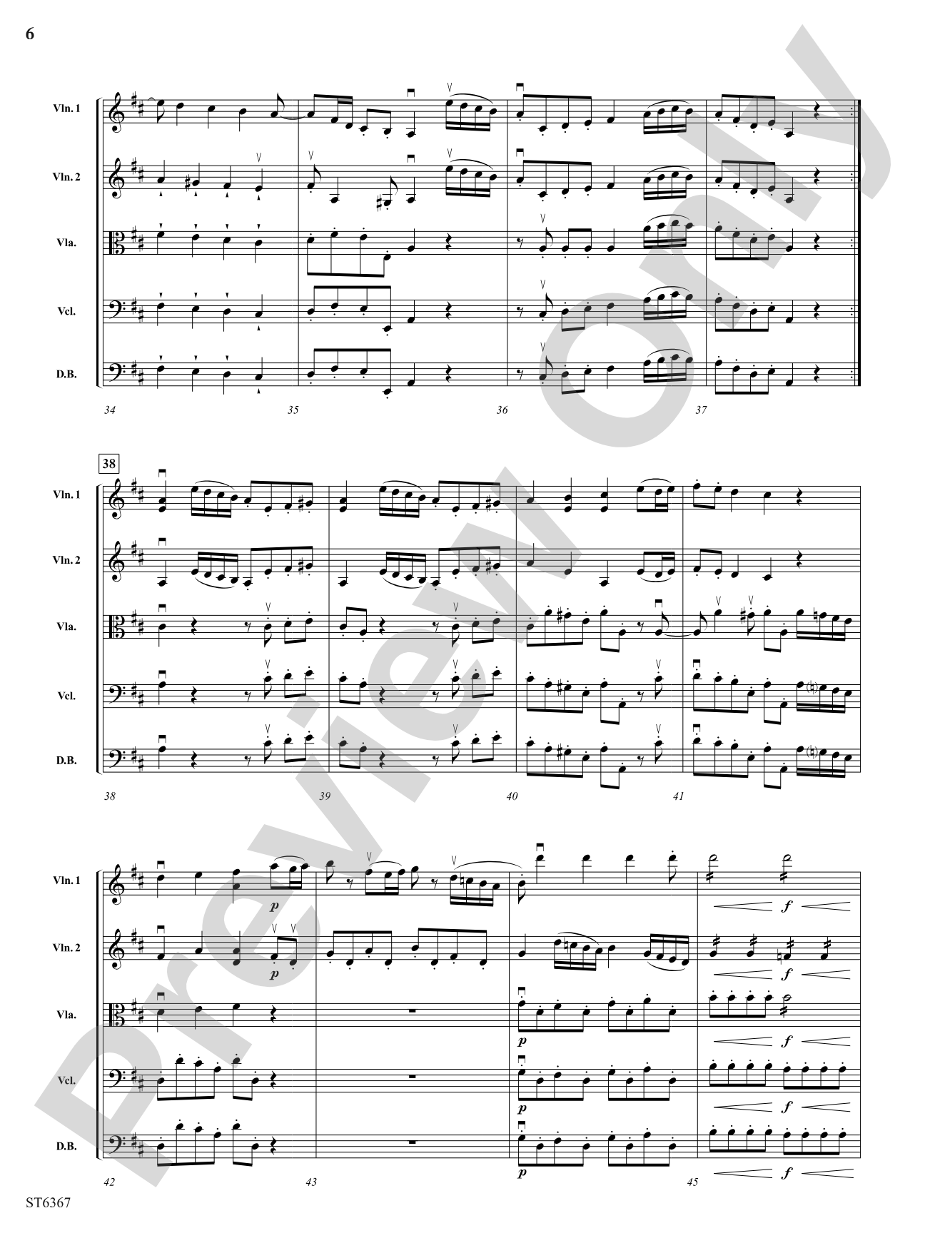 Presto in D Major: String Orchestra Conductor Score & Parts