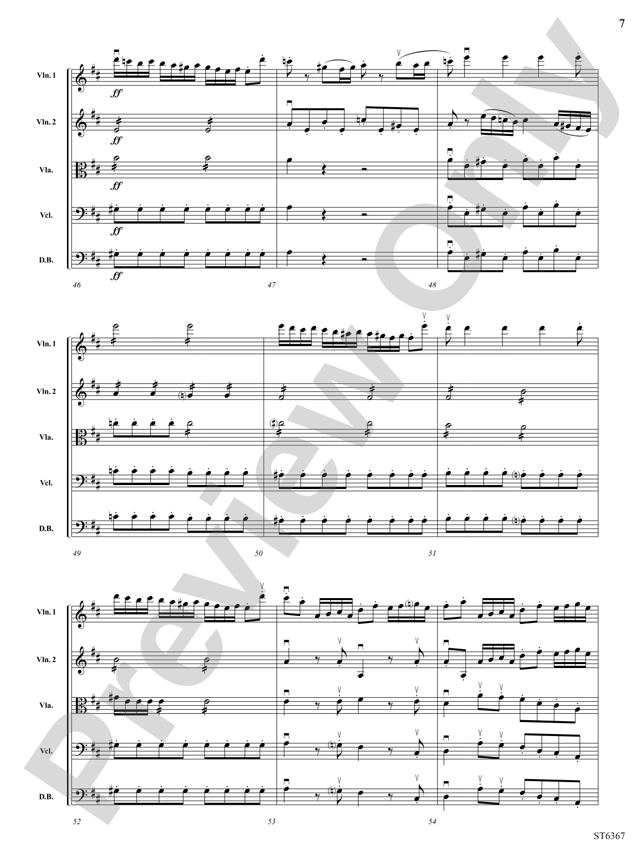 Presto in D Major: String Orchestra Conductor Score & Parts
