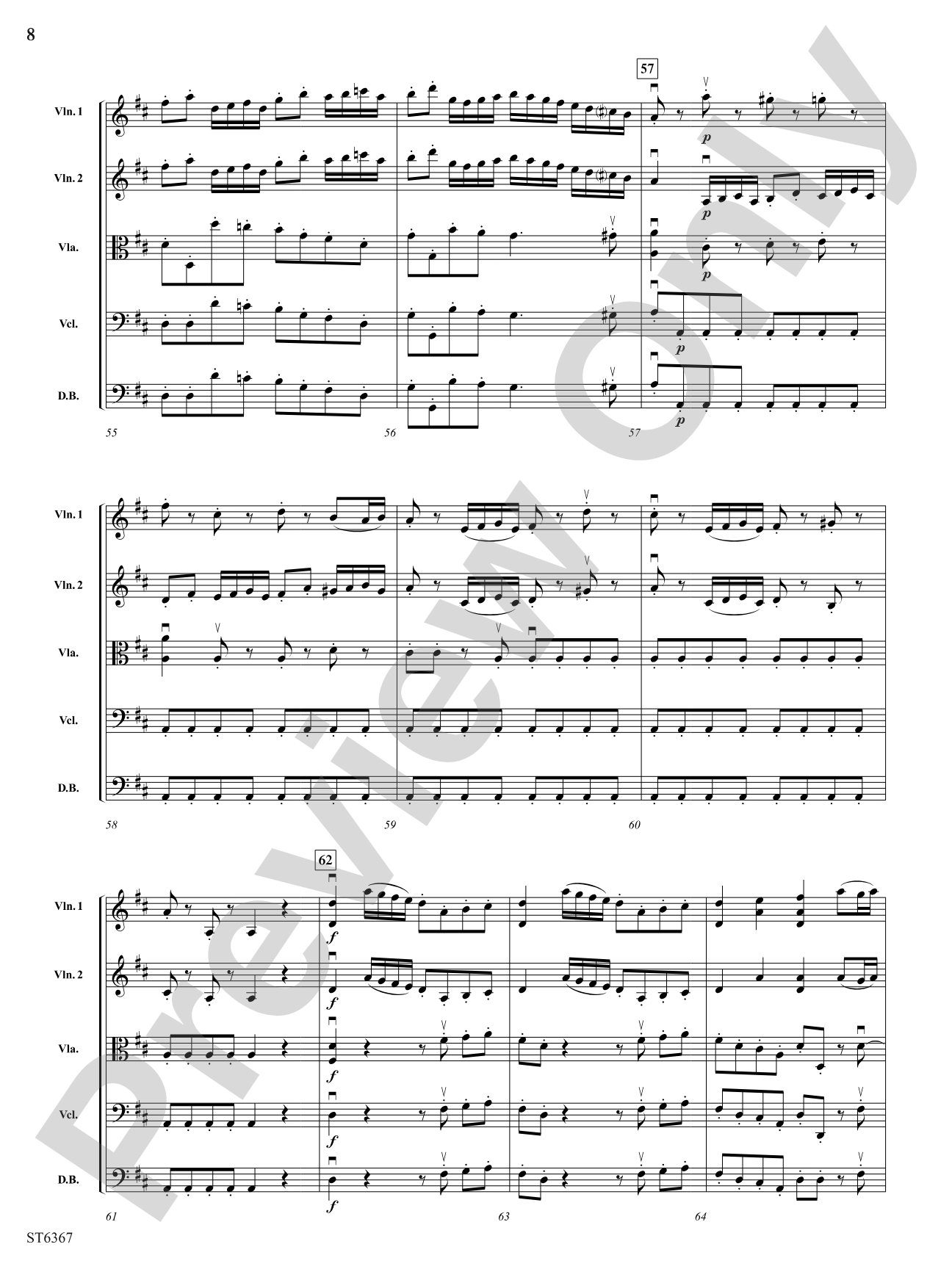 Presto in D Major: String Orchestra Conductor Score & Parts