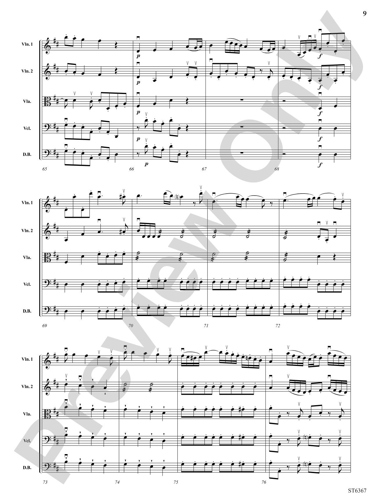 Presto in D Major: String Orchestra Conductor Score & Parts