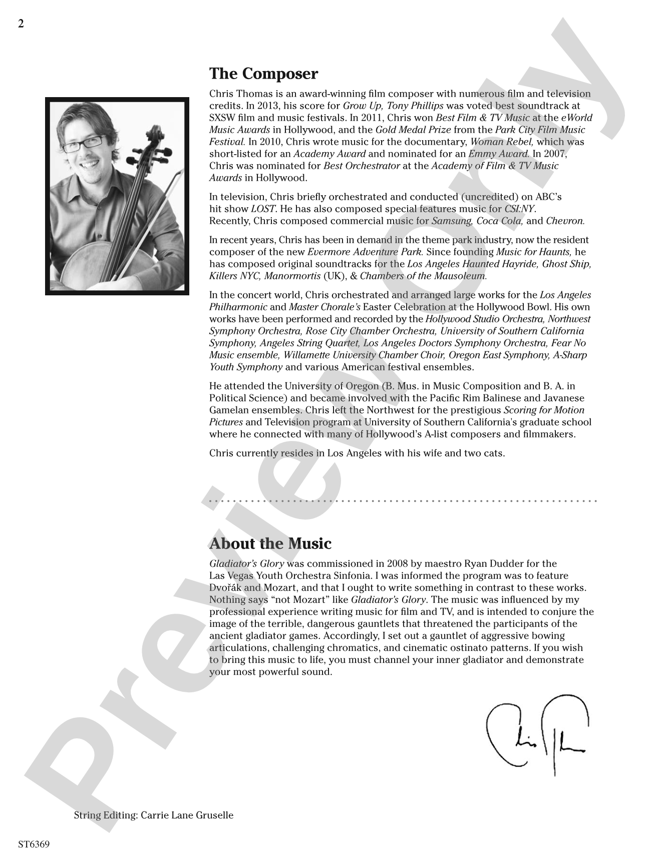 Gladiator's Glory: String Orchestra Conductor Score & Parts