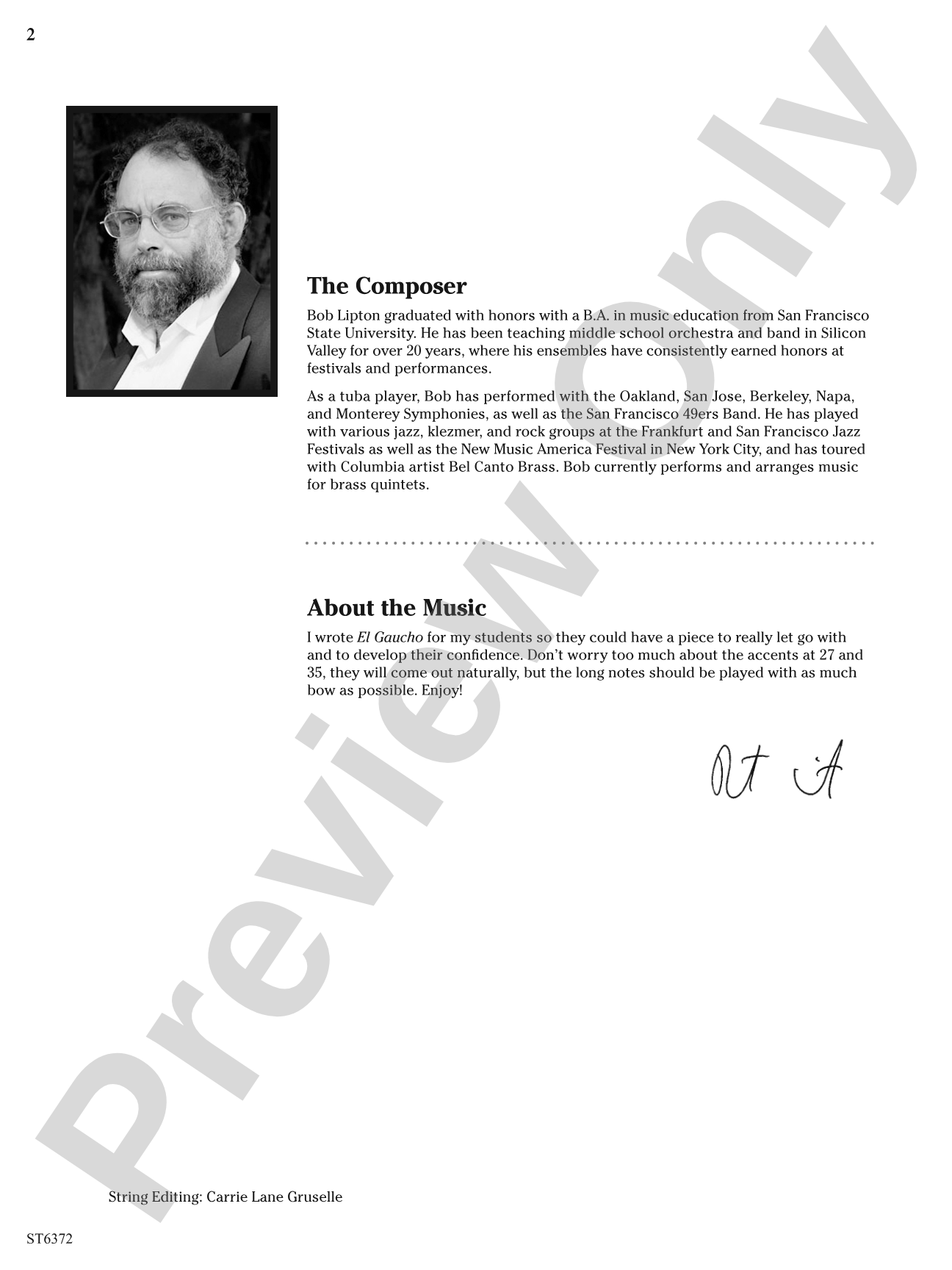 El Gaucho: String Orchestra Conductor Score & Parts