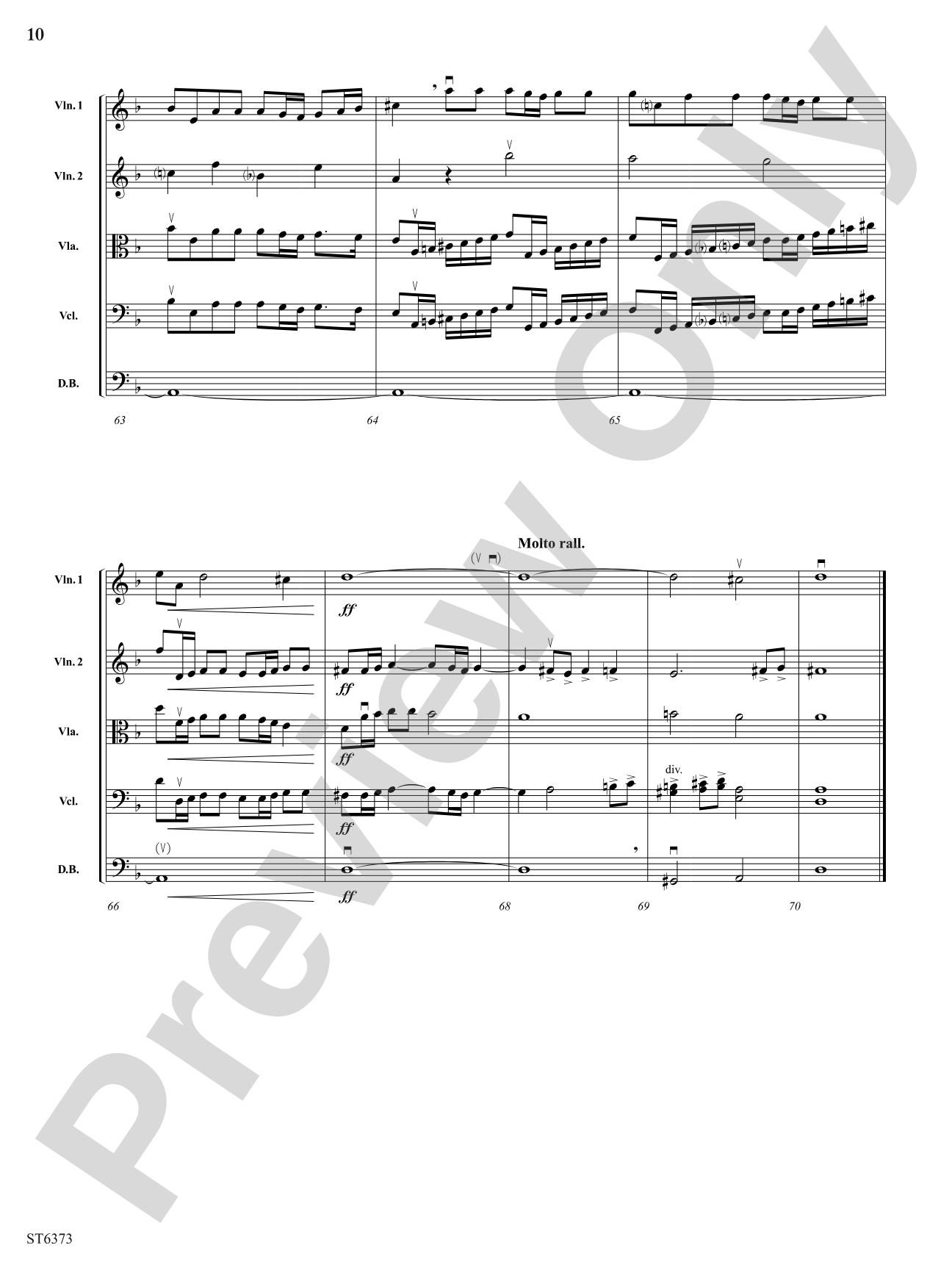 Fugue from L'estro Armonico: String Orchestra Conductor Score & Parts