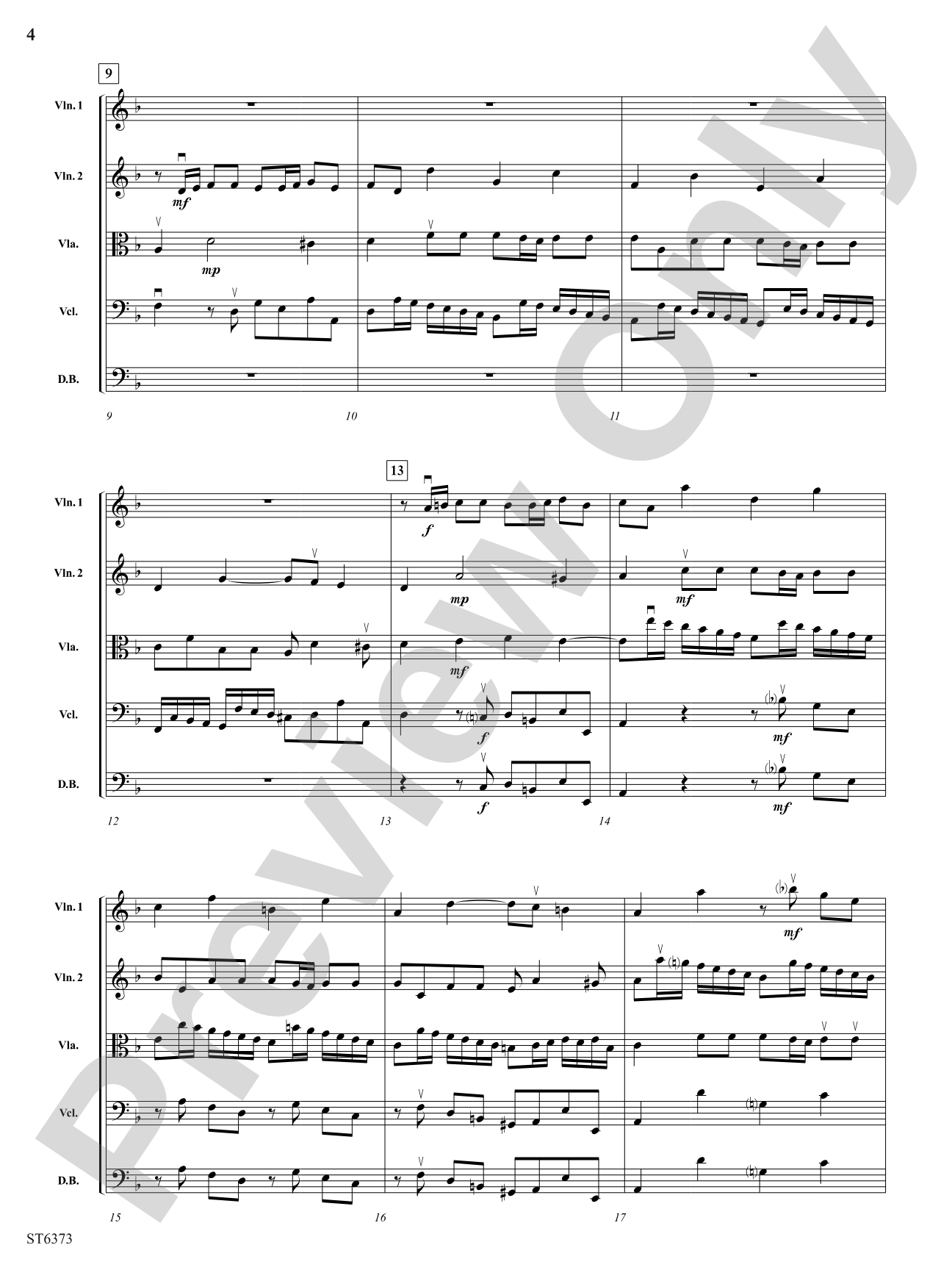 Fugue from L'estro Armonico: String Orchestra Conductor Score & Parts
