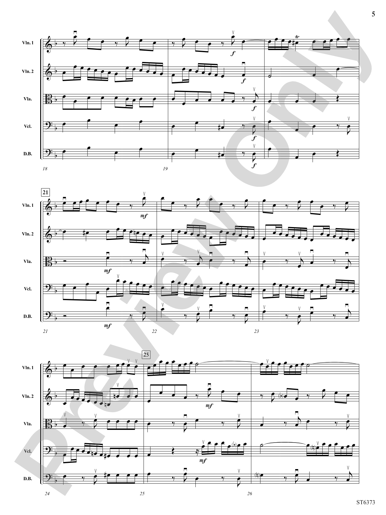 Fugue from L'estro Armonico: String Orchestra Conductor Score & Parts