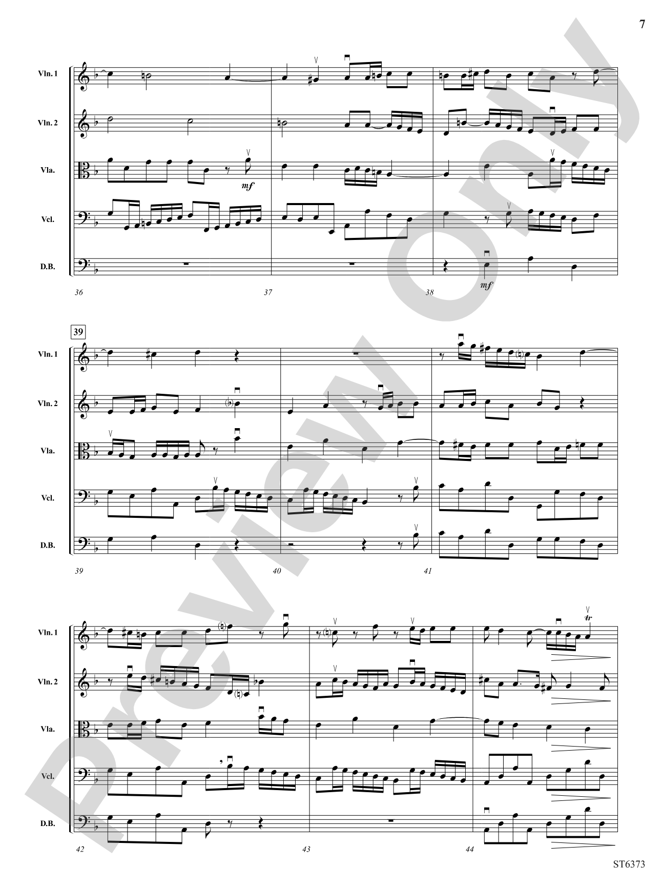 Fugue from L'estro Armonico: String Orchestra Conductor Score & Parts