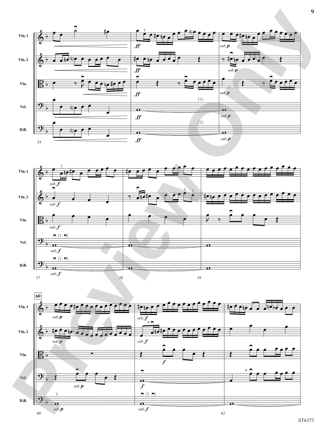 Fugue from L'estro Armonico: String Orchestra Conductor Score & Parts