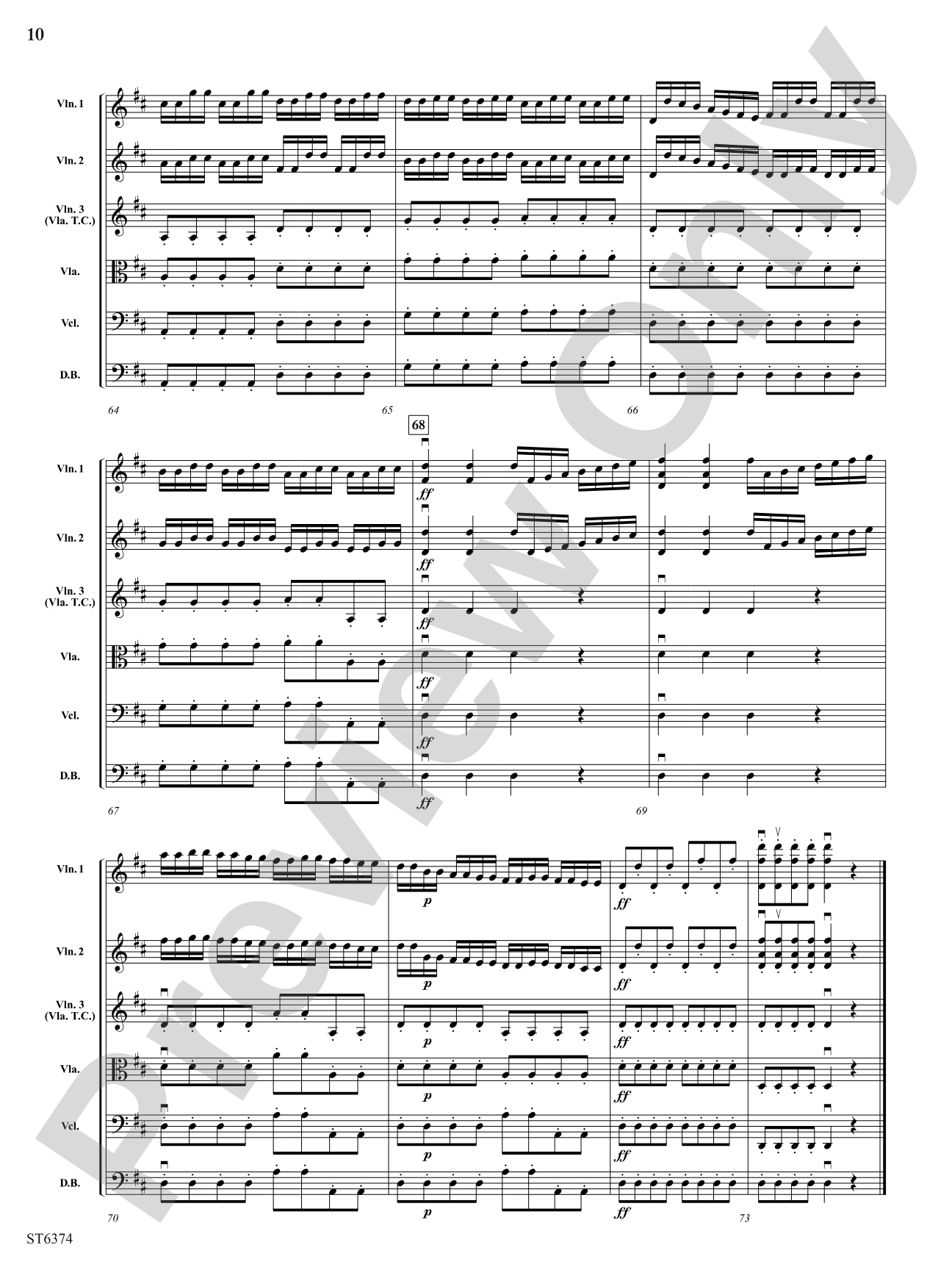 Allegro from Concerto in D Major: Score