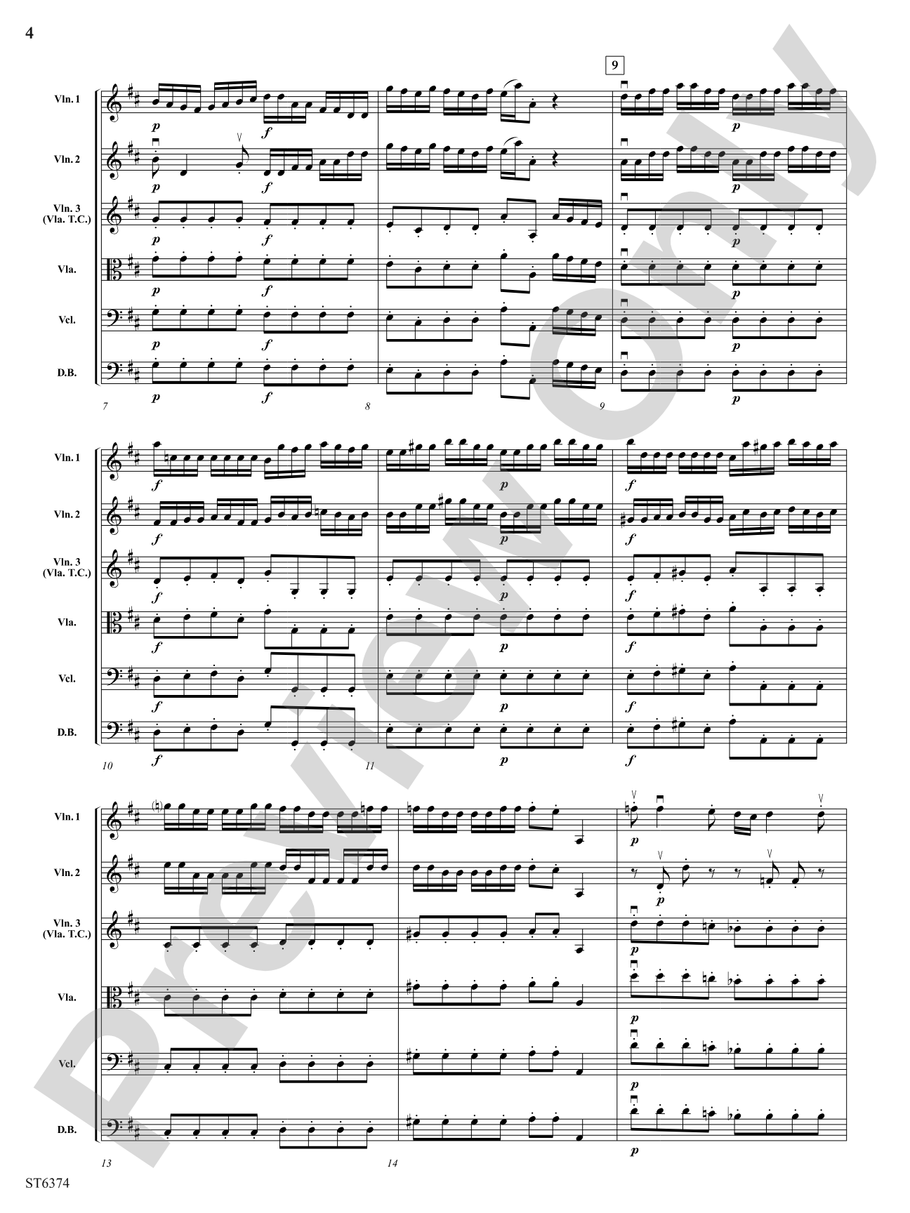 Allegro from Concerto in D Major: Score
