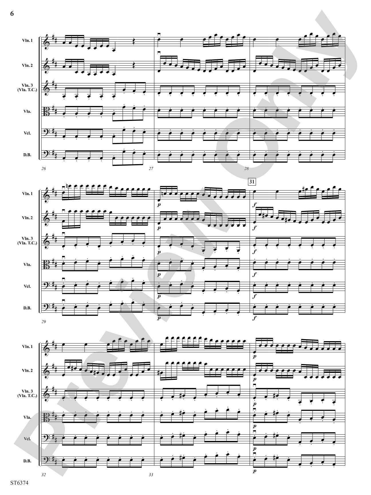 Allegro from Concerto in D Major: Score
