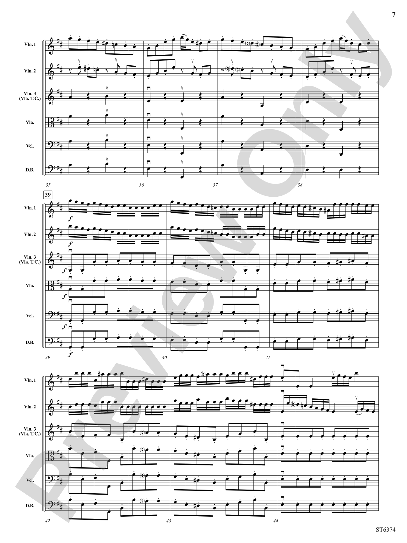 Allegro from Concerto in D Major: Score