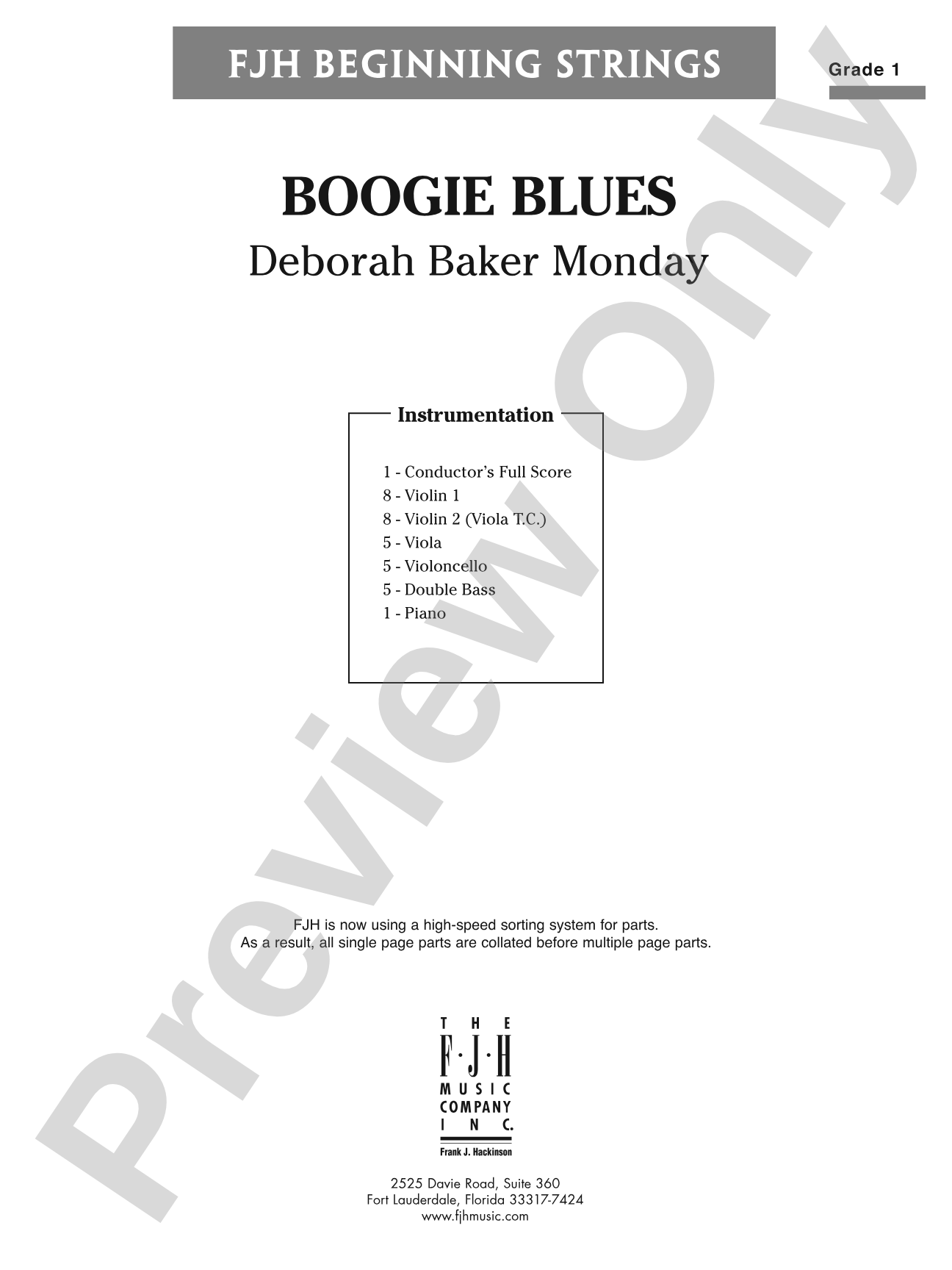 Boogie Blues: String Orchestra Conductor Score & Parts