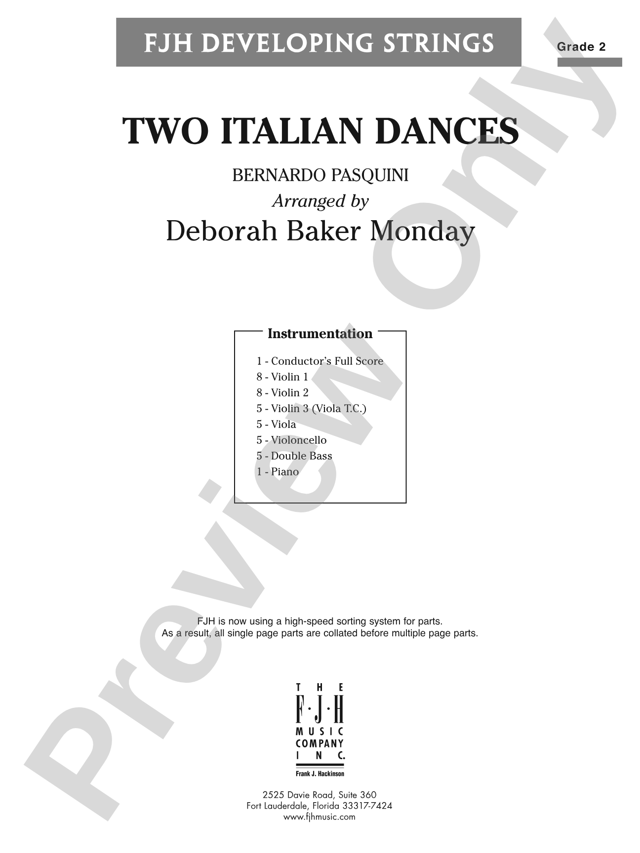Two Italian Dances: String Orchestra Conductor Score & Parts
