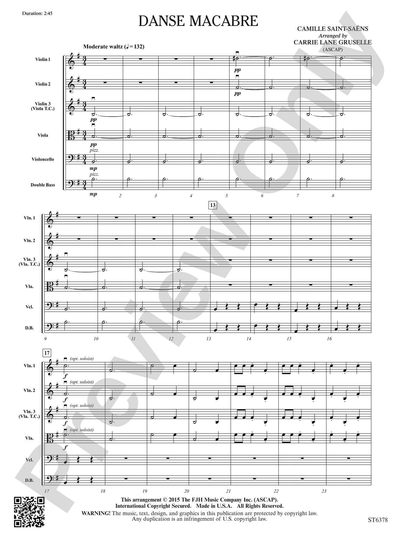 Danse Macabre: String Orchestra Conductor Score & Parts