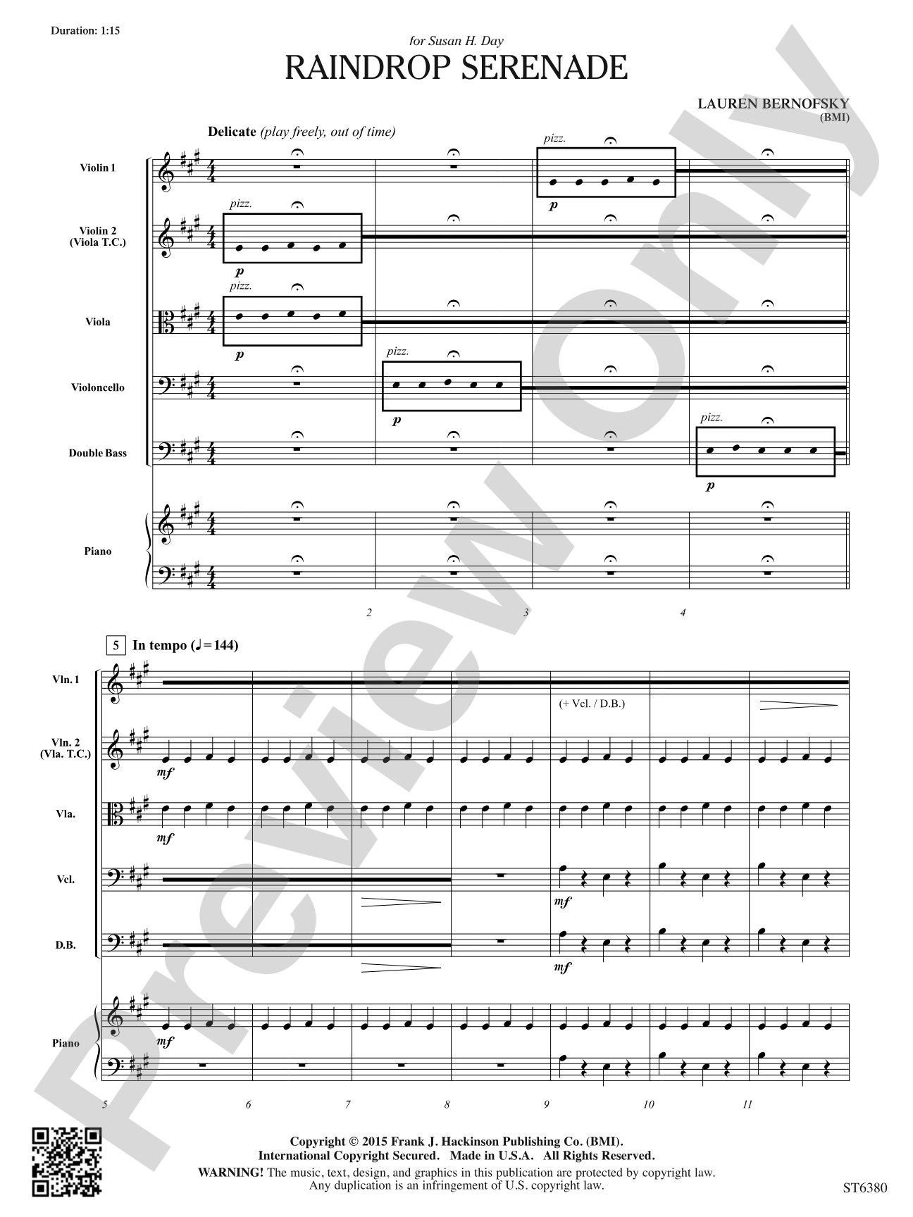 Raindrop Serenade: String Orchestra Conductor Score & Parts