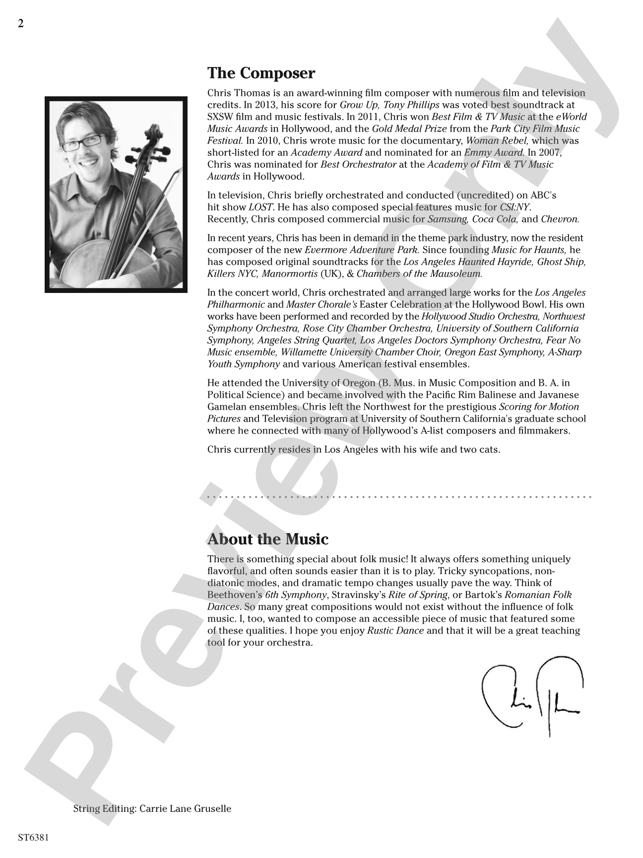 Rustic Dance: String Orchestra Conductor Score & Parts