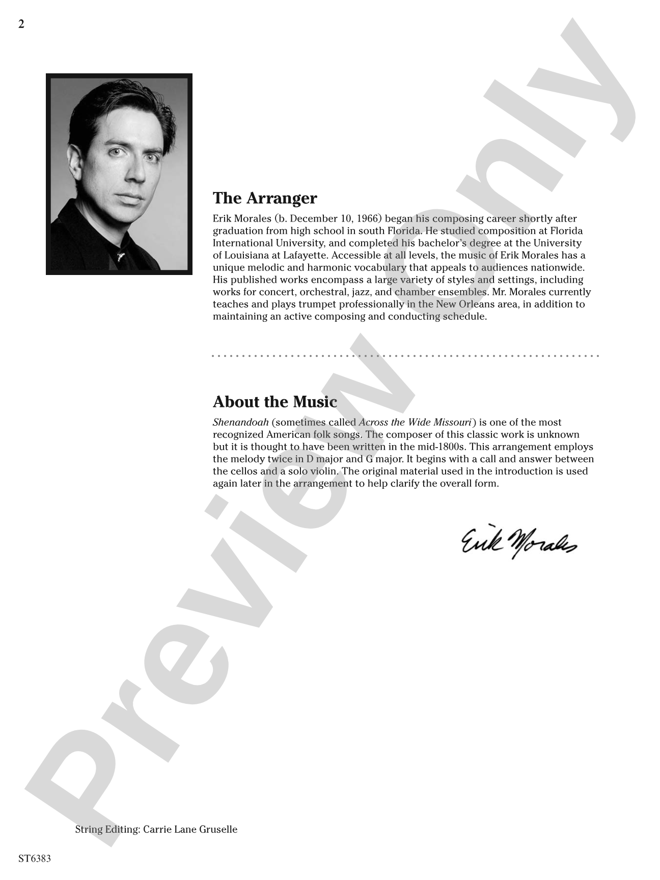 Shenandoah: String Orchestra Conductor Score & Parts