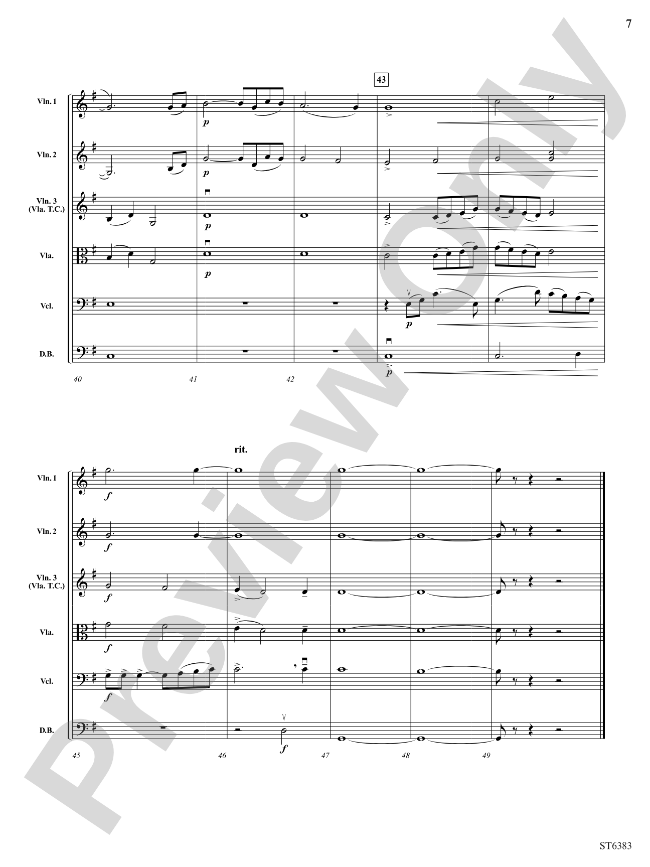 Shenandoah: String Orchestra Conductor Score & Parts