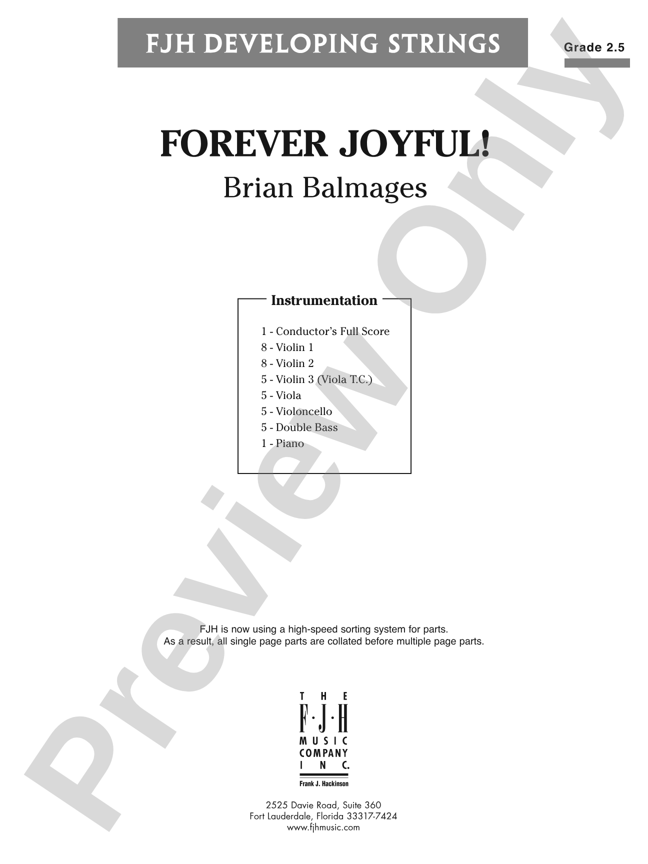 Forever Joyful!: String Orchestra Conductor Score & Parts
