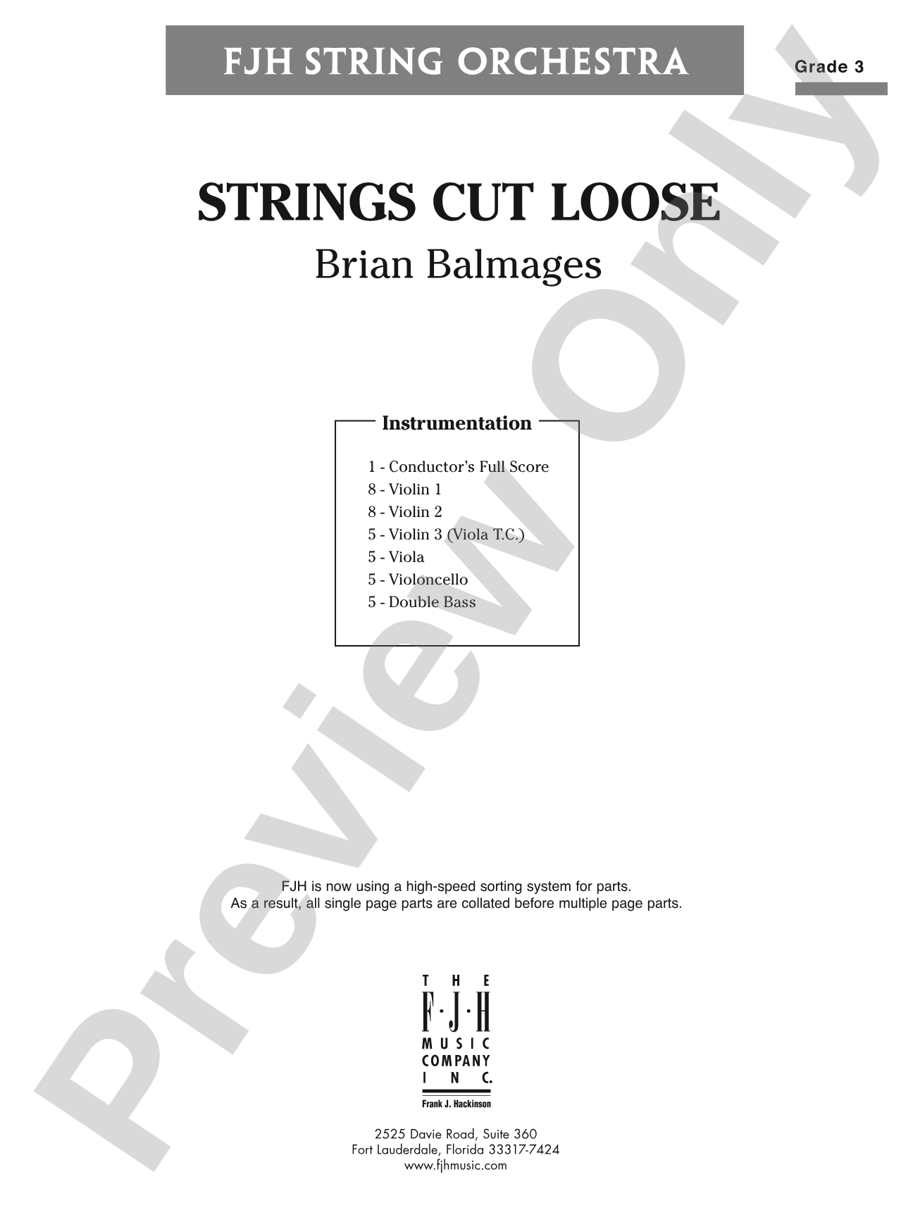Strings Cut Loose: String Orchestra Conductor Score & Parts