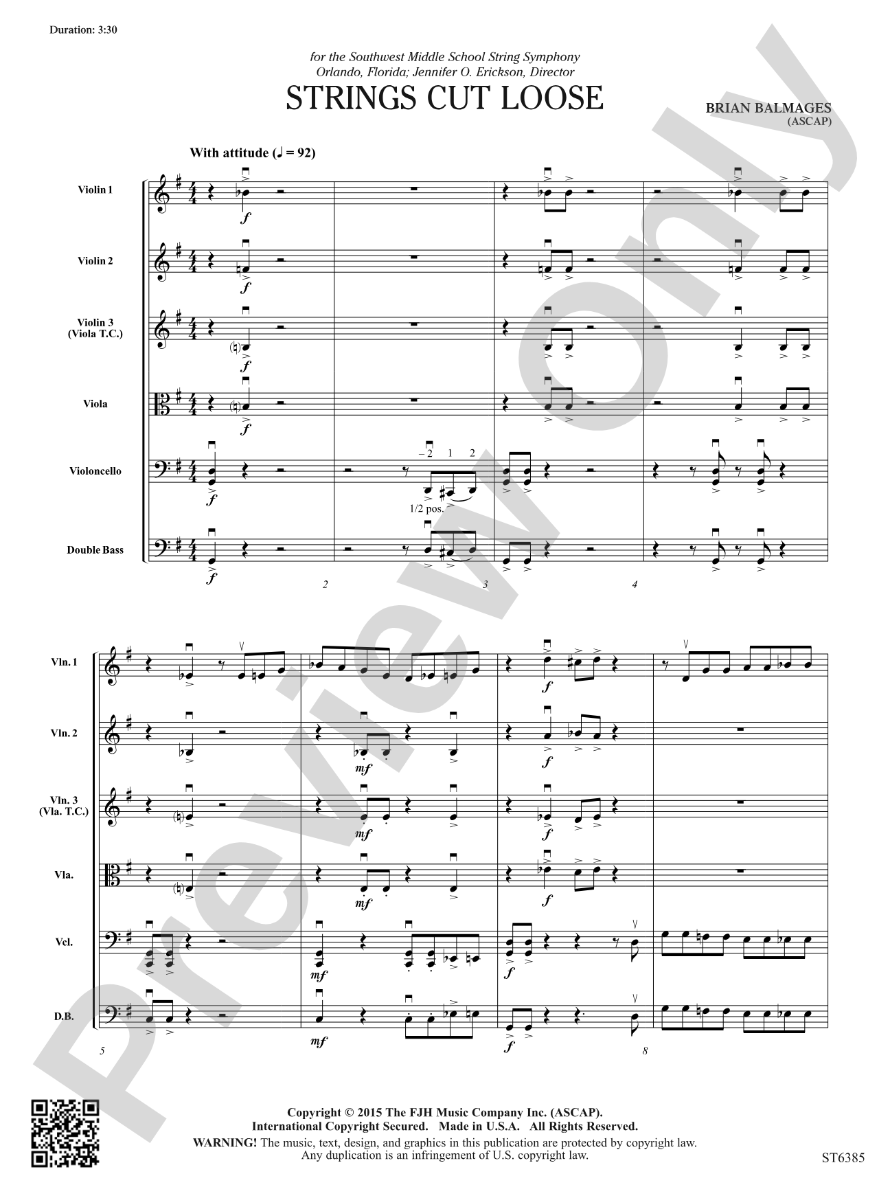 Strings Cut Loose: String Orchestra Conductor Score & Parts