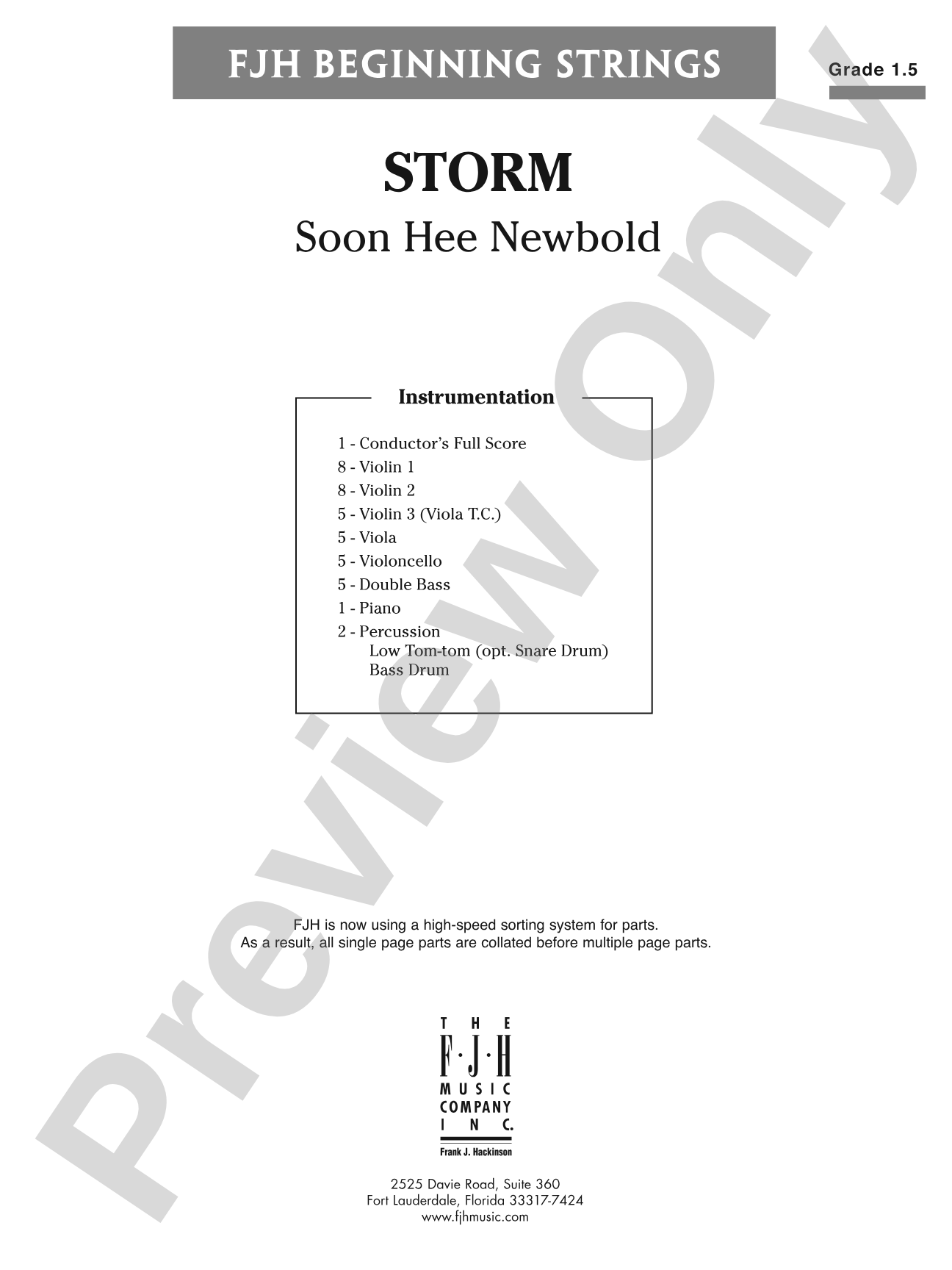 Storm: String Orchestra Conductor Score & Parts