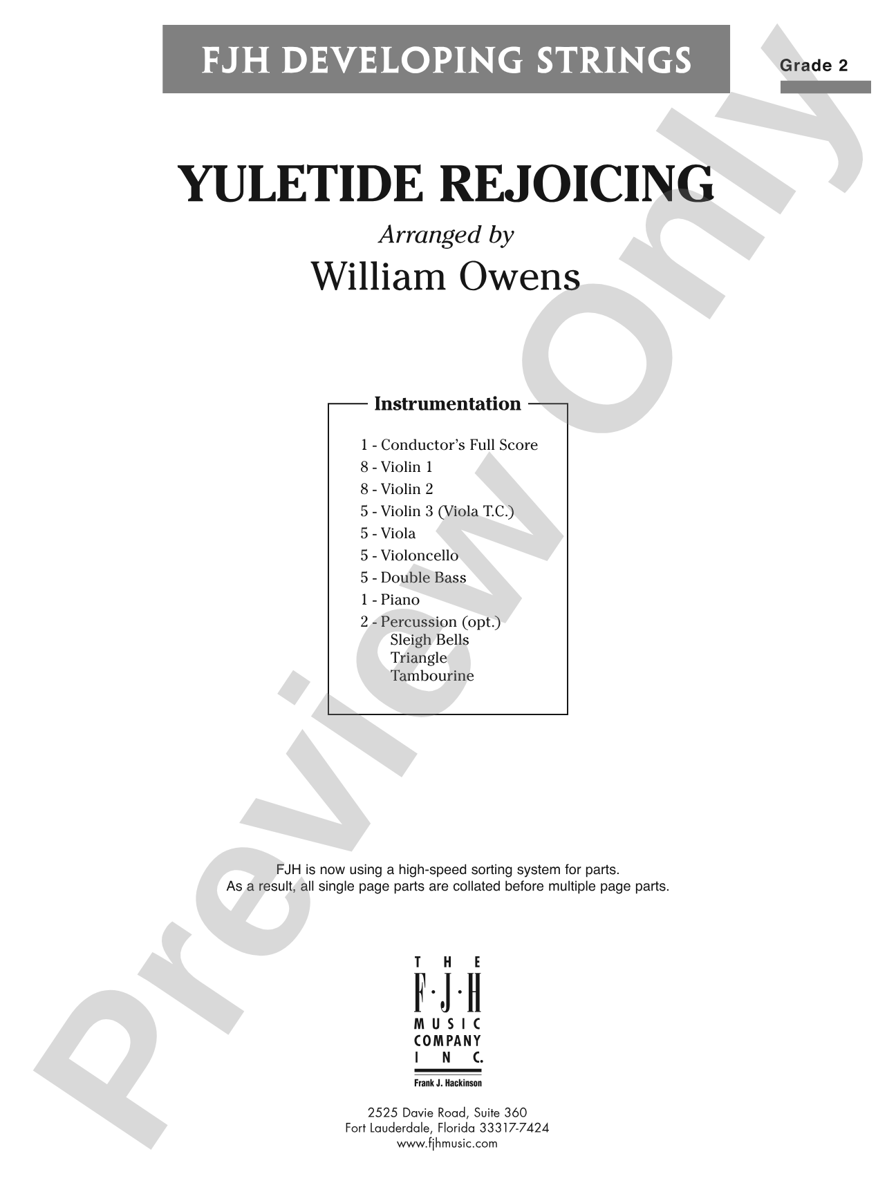 Yuletide Rejoicing: String Orchestra Conductor Score & Parts