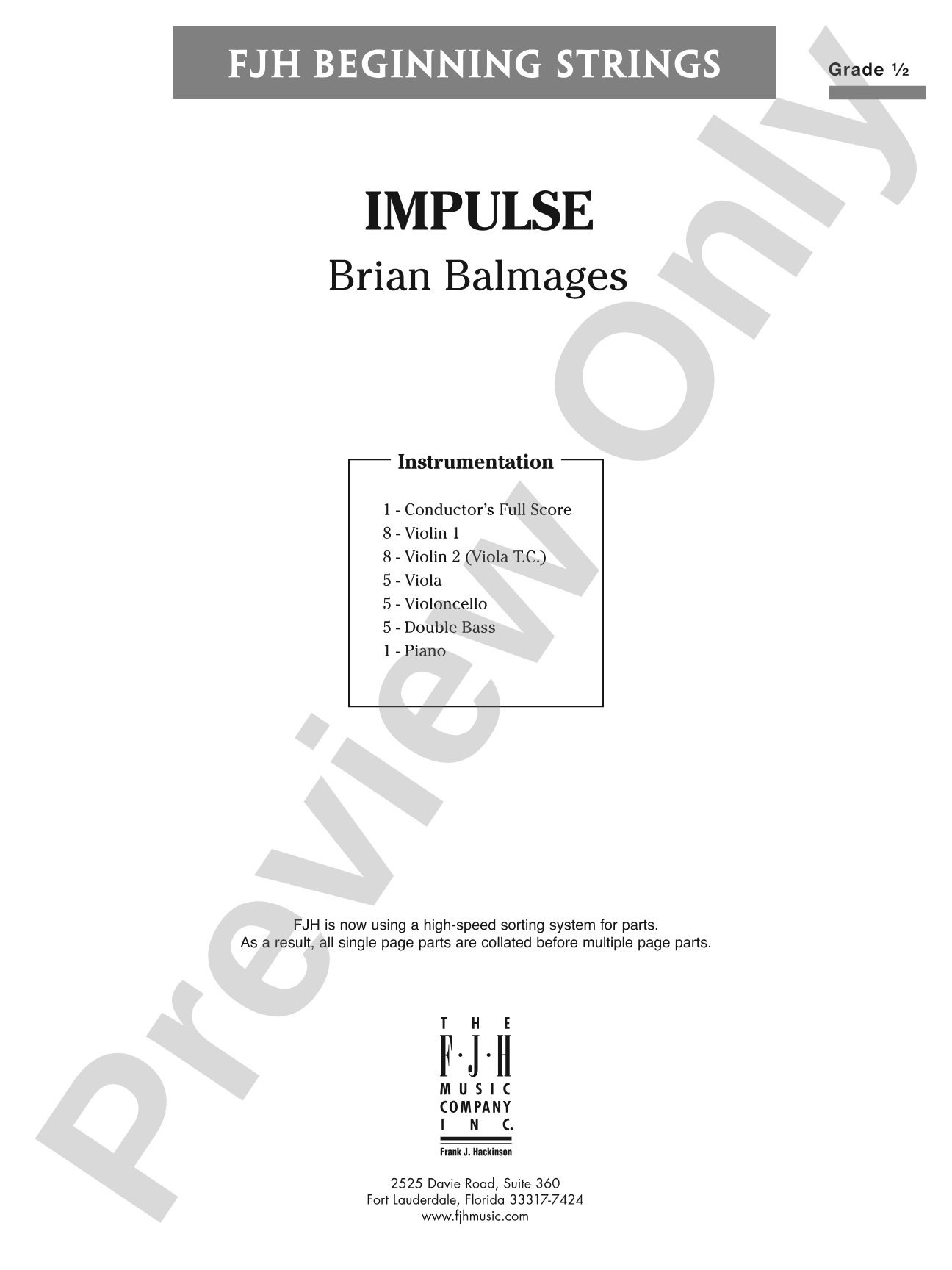 Impulse: String Orchestra Conductor Score & Parts