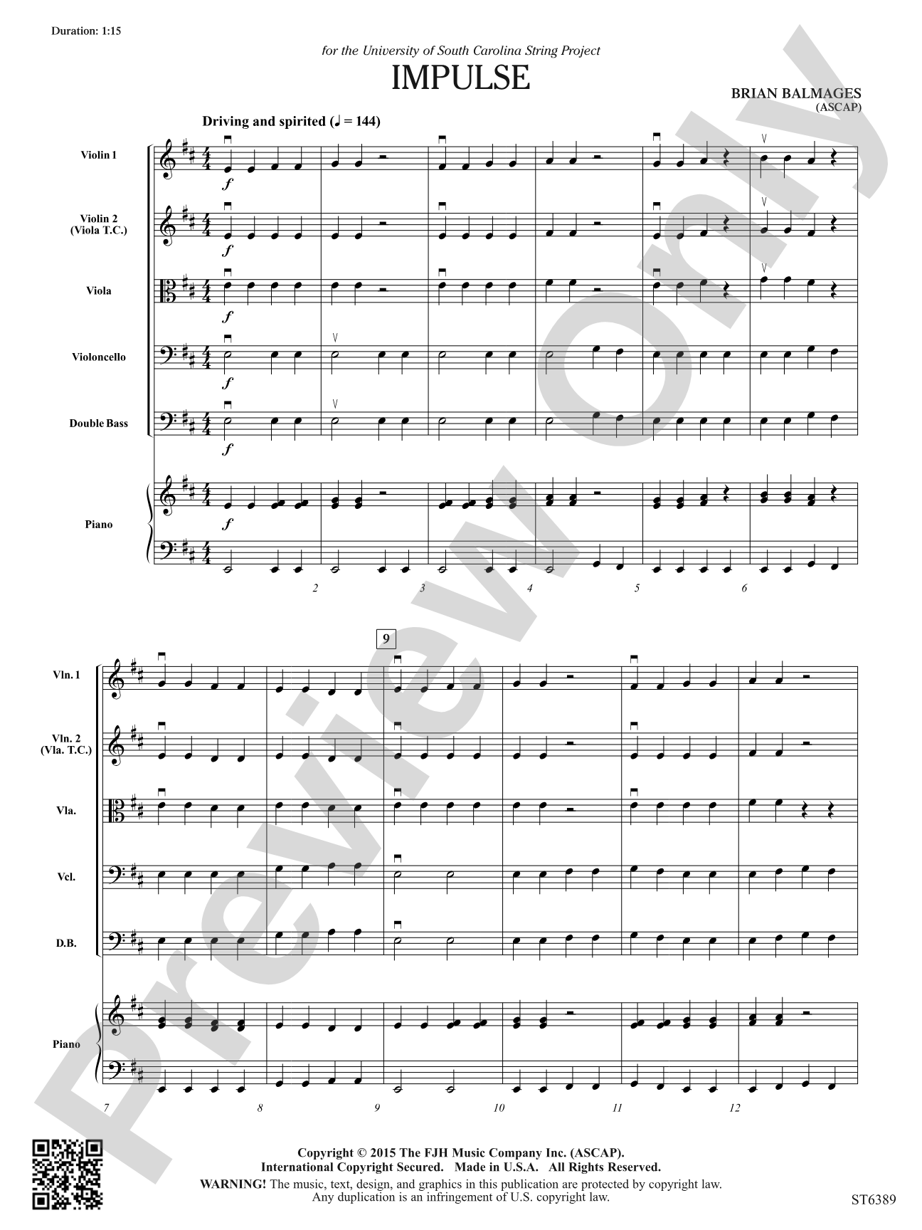 Impulse: String Orchestra Conductor Score & Parts