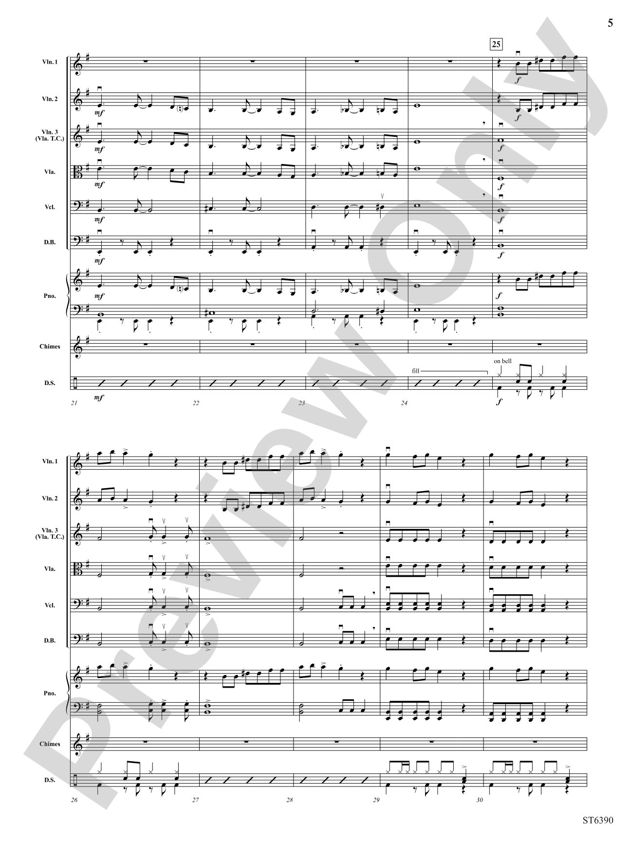 Bell Carol Rock: String Orchestra Conductor Score & Parts