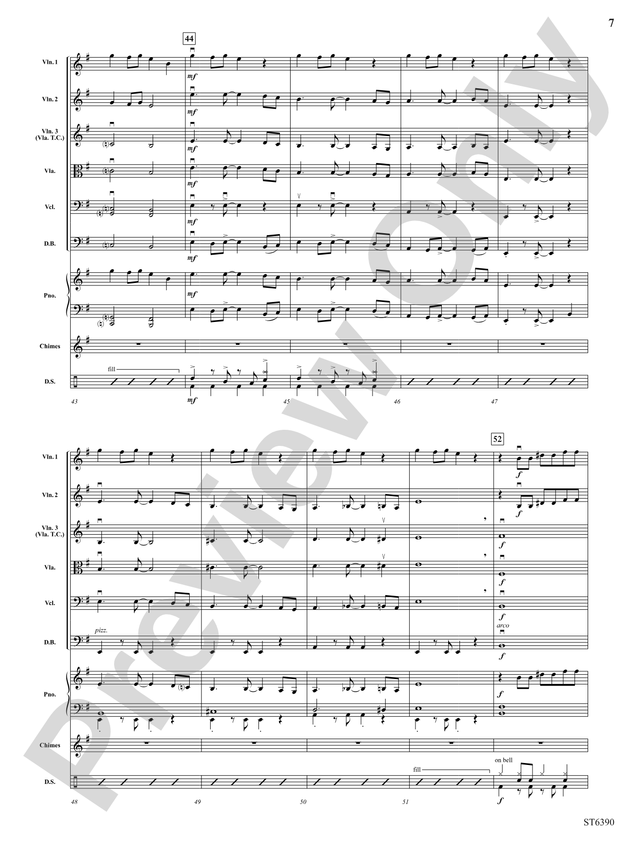 Bell Carol Rock: String Orchestra Conductor Score & Parts
