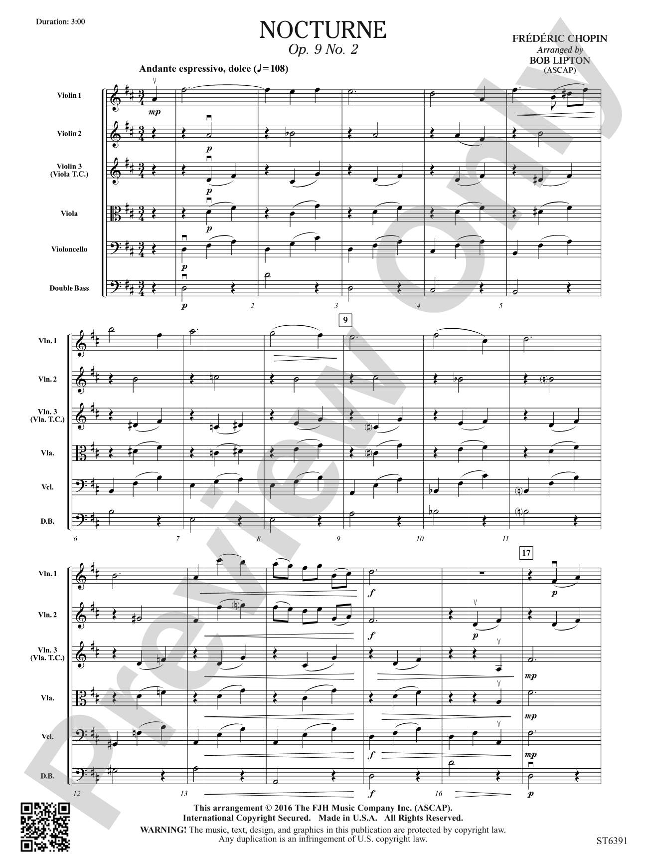 Nocturne: String Orchestra Conductor Score & Parts