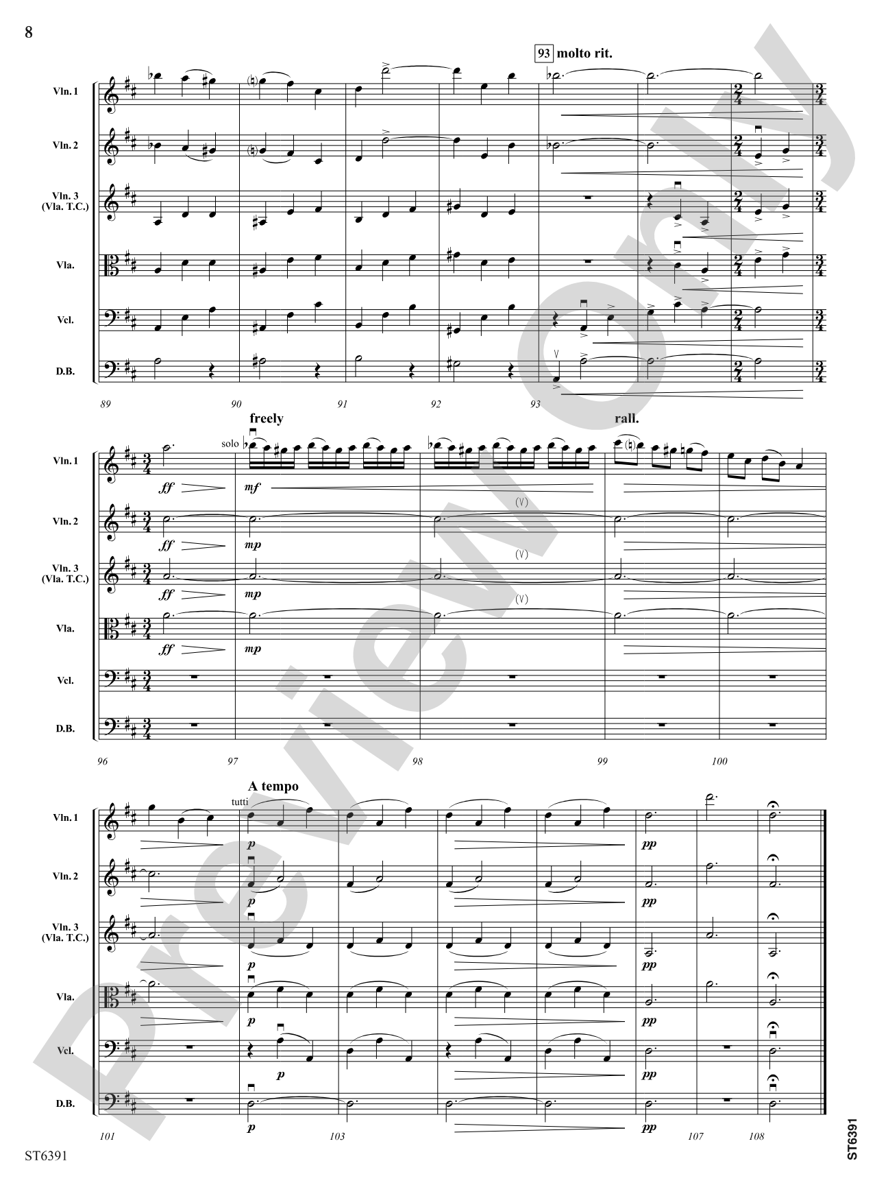 Nocturne: String Orchestra Conductor Score & Parts