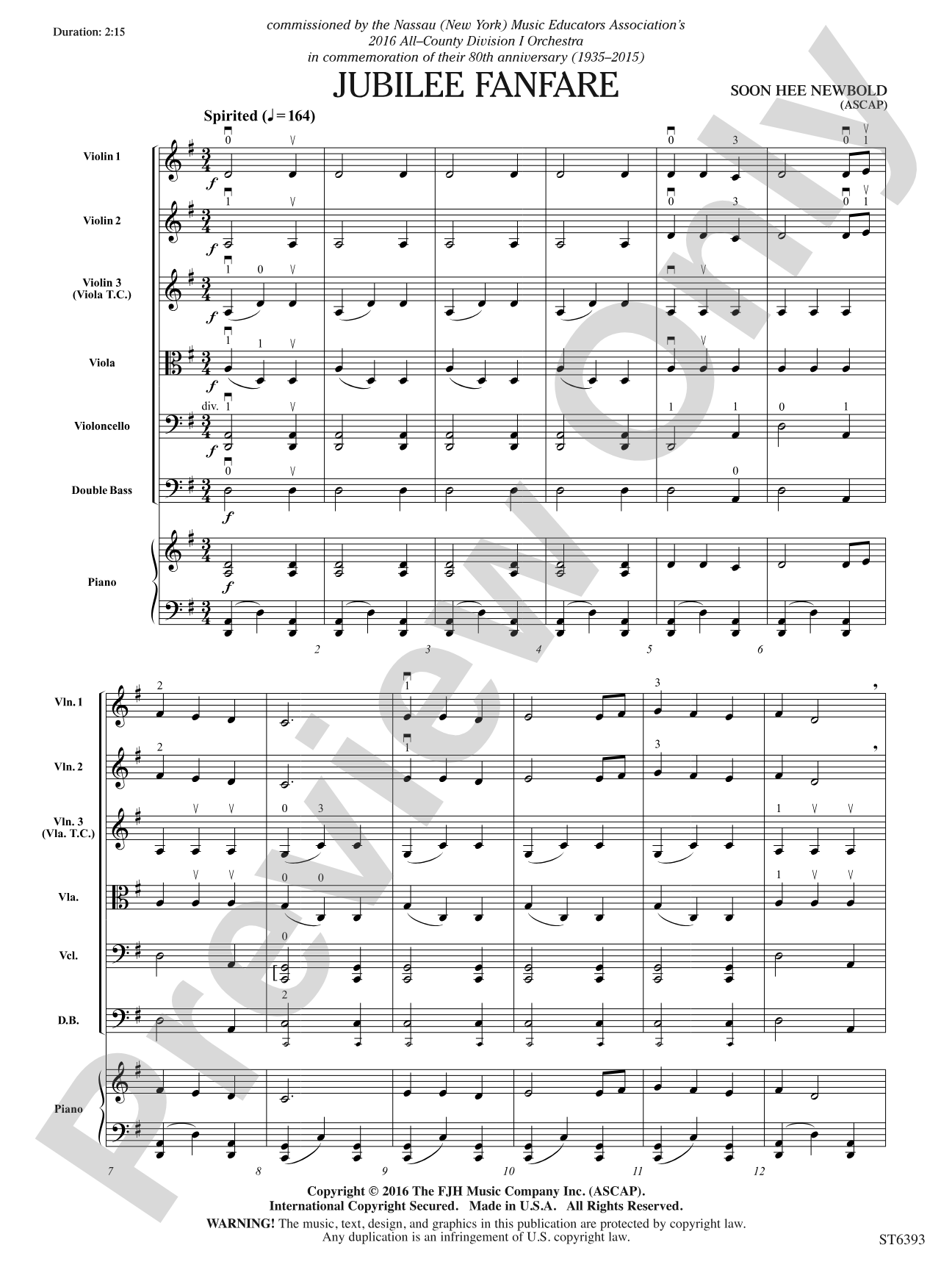 Jubilee Fanfare: String Orchestra Conductor Score & Parts