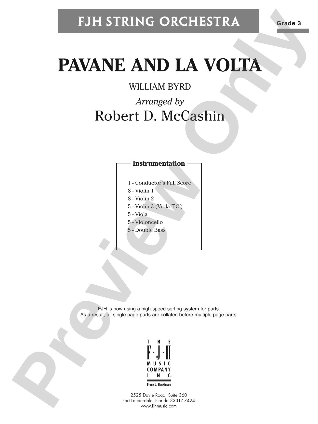 Pavane and La Volta: String Orchestra Conductor Score & Parts