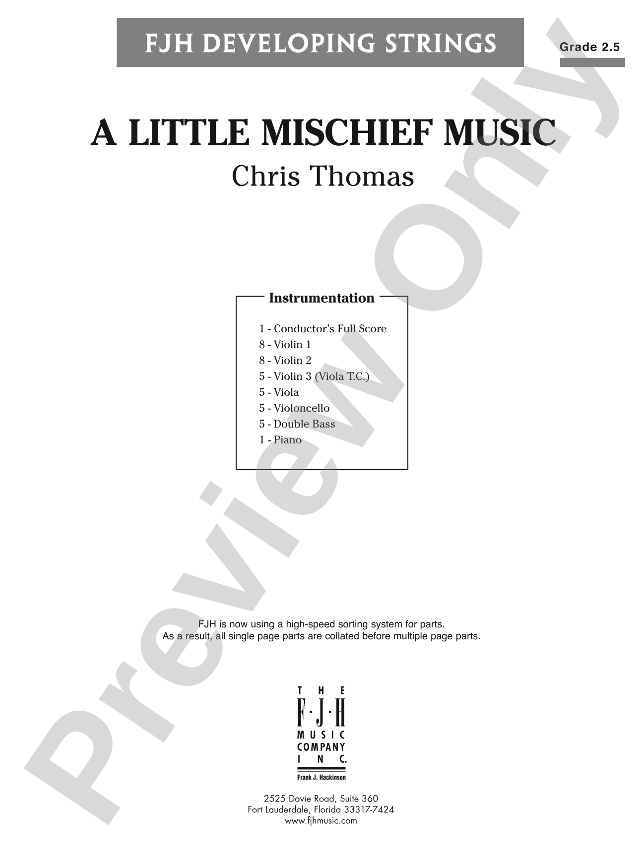 A Little Mischief Music: String Orchestra Conductor Score & Parts