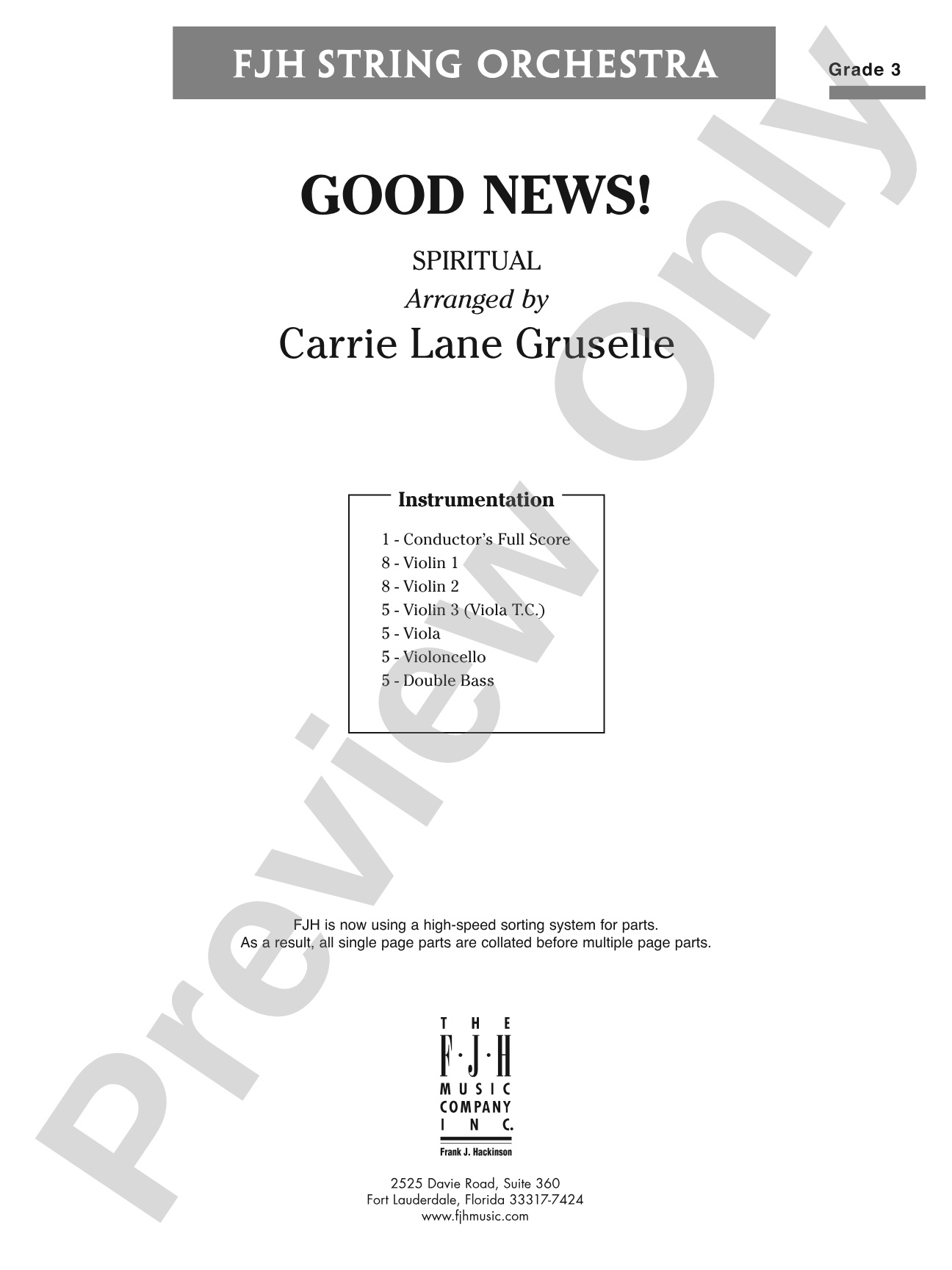Good News!: String Orchestra Conductor Score & Parts