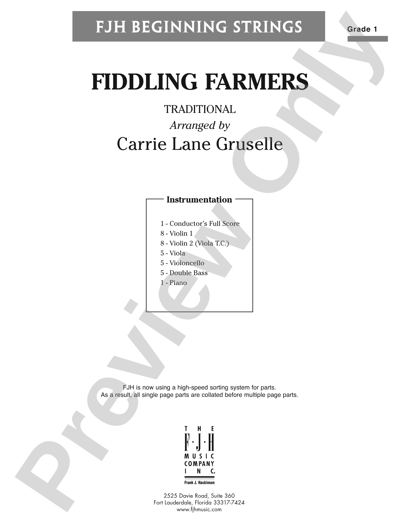 Fiddling Farmers: String Orchestra Conductor Score & Parts