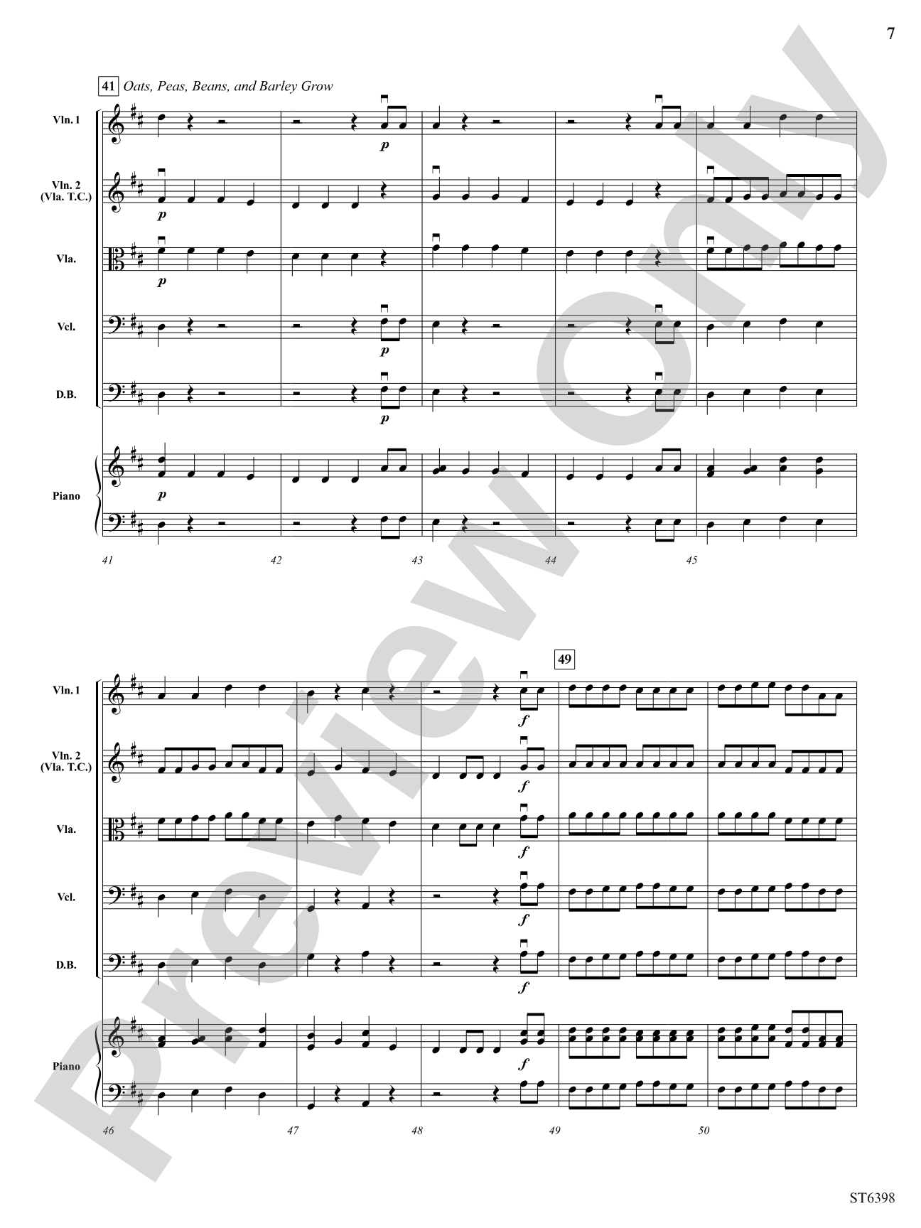 Fiddling Farmers: String Orchestra Conductor Score & Parts