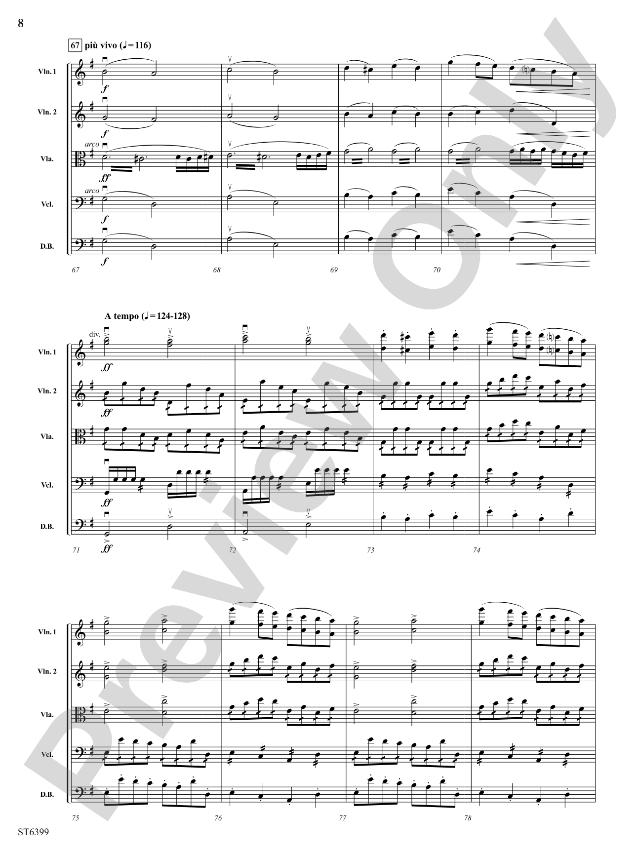 Allegro Con Brio from Symphony No. 8 (First Movement): String Orchestra Conductor Score & Parts