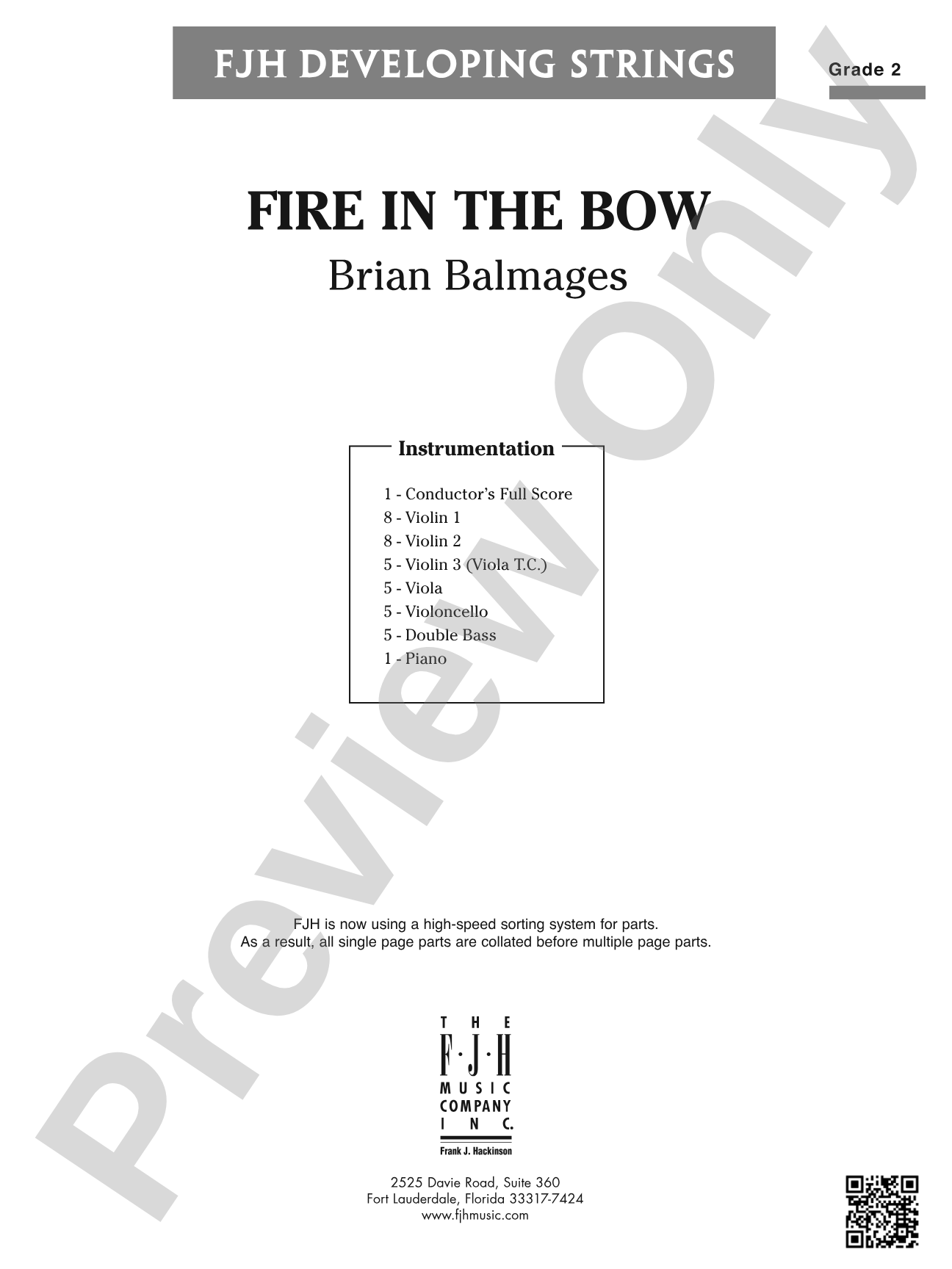 Fire in the Bow: String Orchestra Conductor Score & Parts