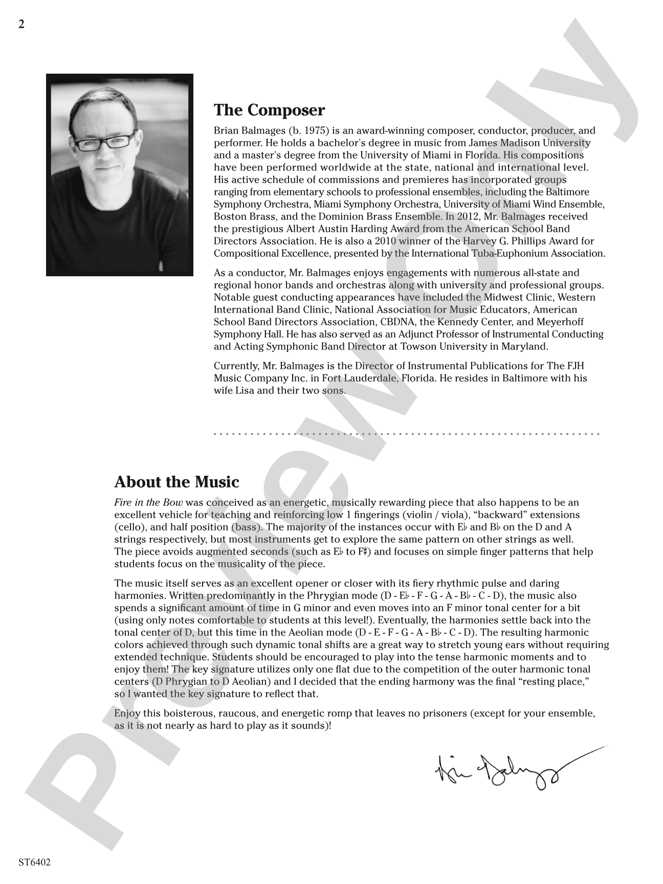 Fire in the Bow: String Orchestra Conductor Score & Parts