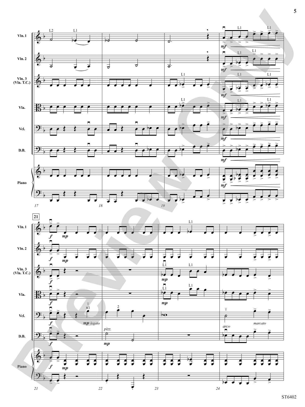 Fire in the Bow: String Orchestra Conductor Score & Parts