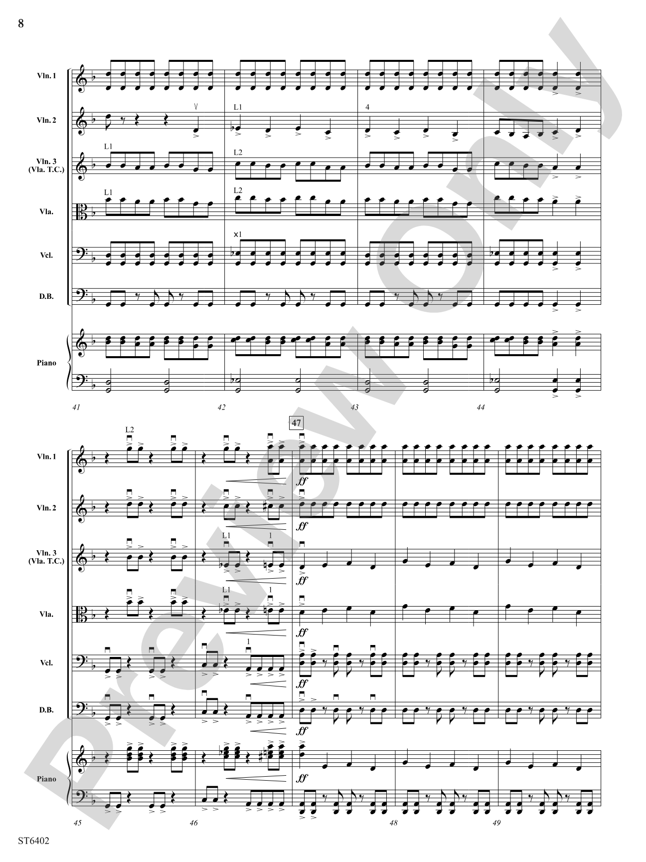 Fire in the Bow: String Orchestra Conductor Score & Parts